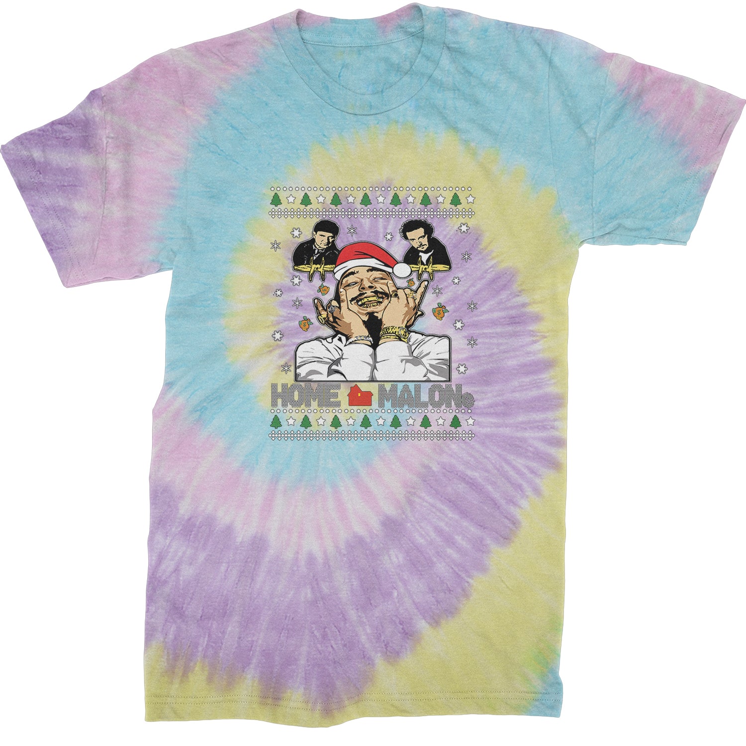 Home Malone Ugly Christmas  Mens T-shirt Tie-Dye Jellybean