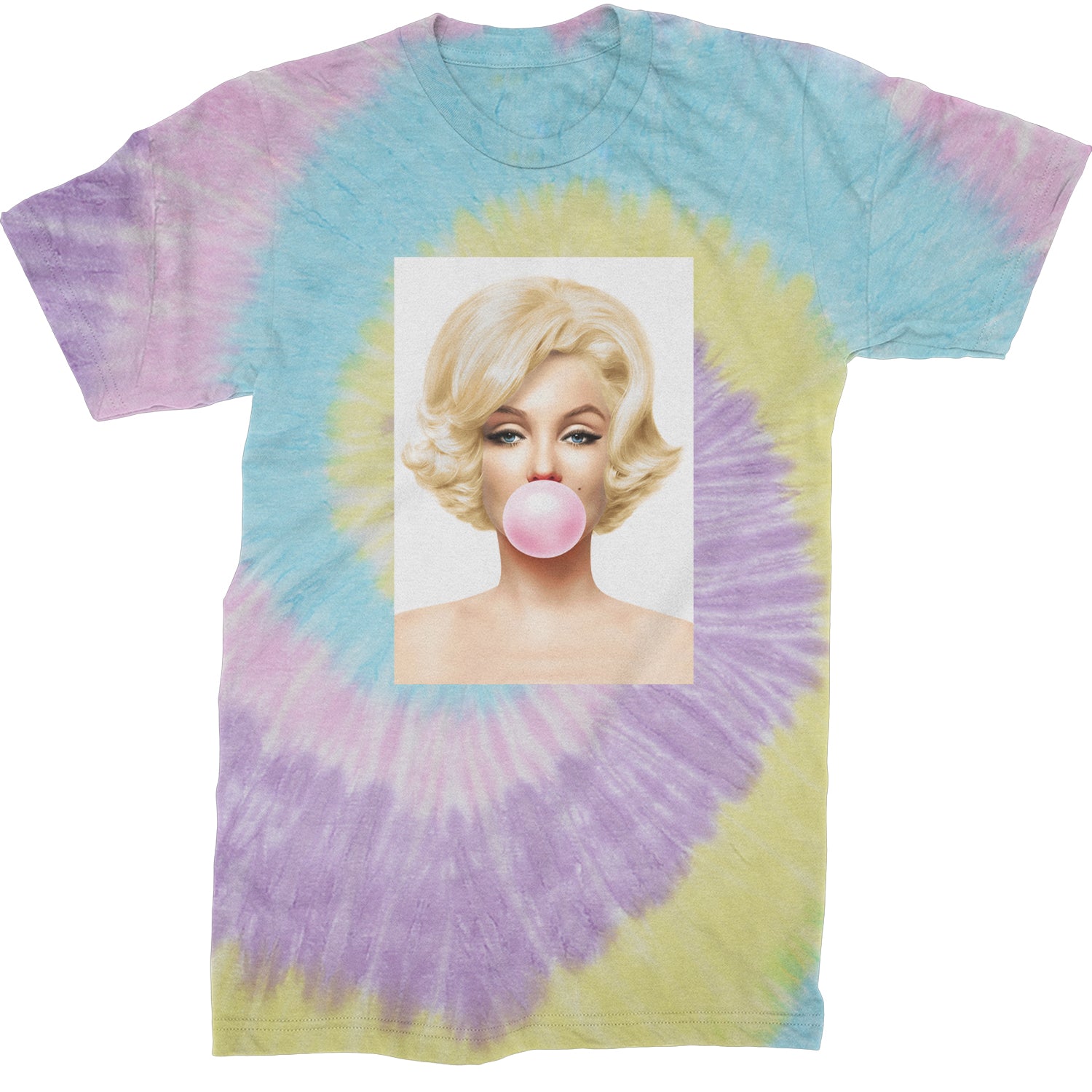 Ms. Monroe Pink Bubble Gum American Icon Mens T-shirt Tie-Dye Jellybean