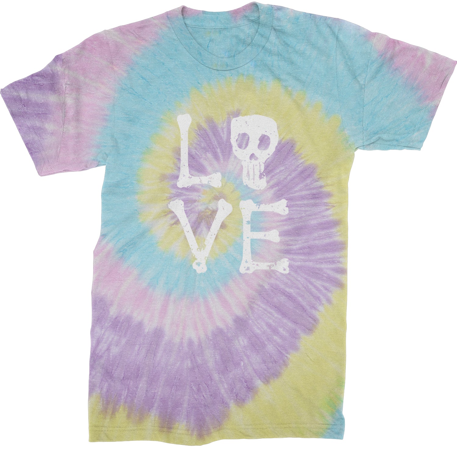 Love Skeleton Bones Mens T-shirt Tie-Dye Jellybean