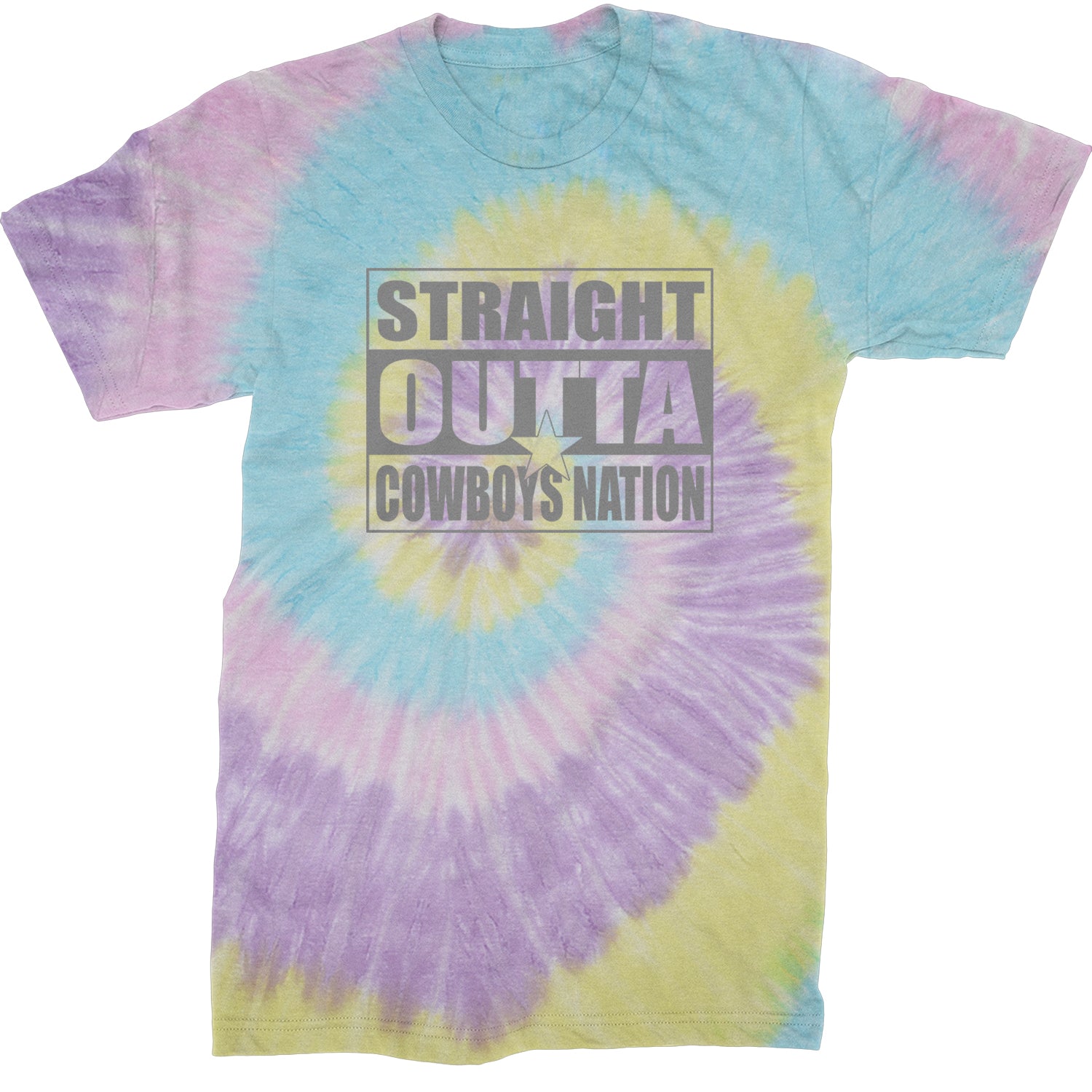 Straight Outta Cowboys Nation   Mens T-shirt Tie-Dye Jellybean