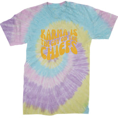 Karma Is The Guy On The Chiefs Boyfriend Mens T-shirt Tie-Dye Jellybean