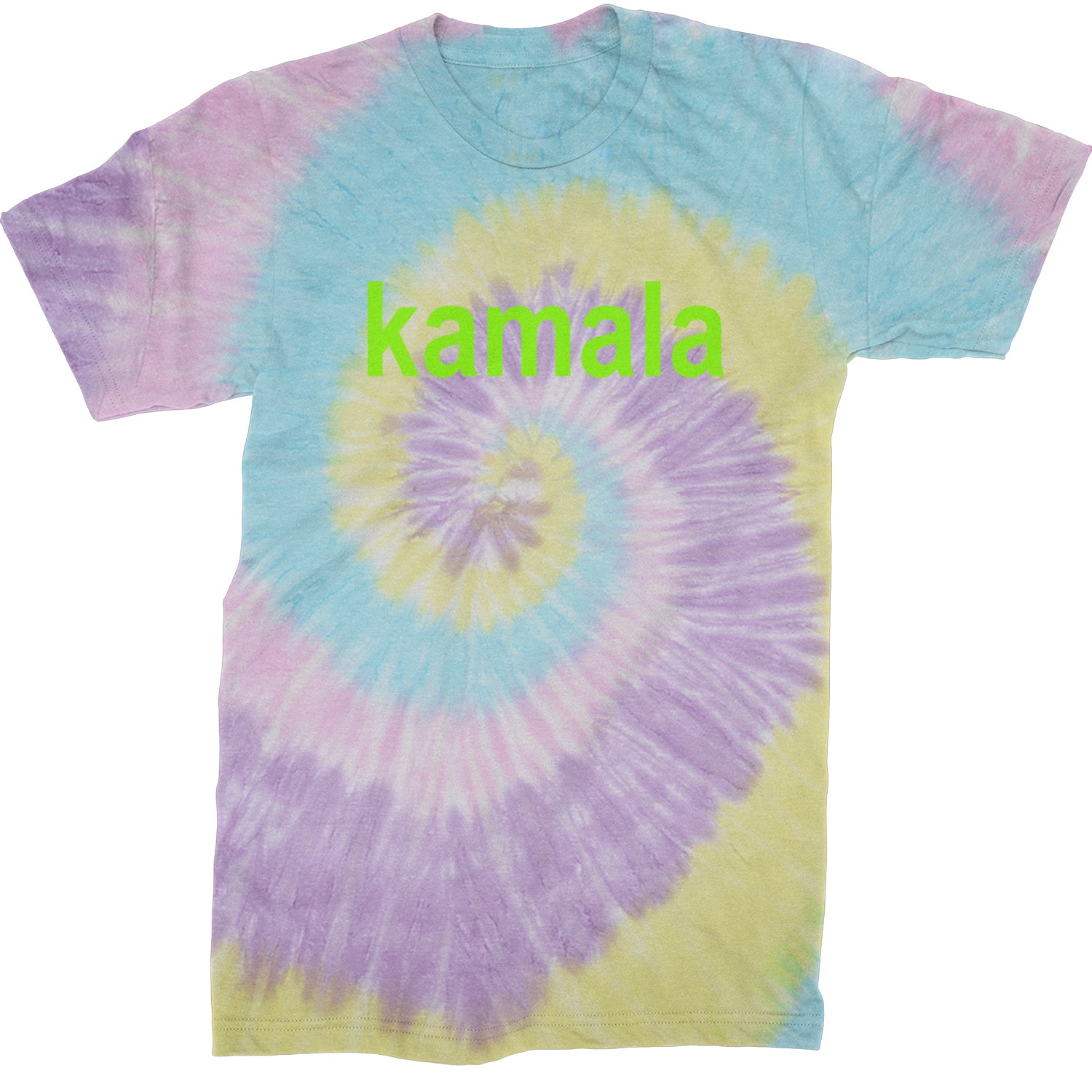 Kamala Bright Green Brat Coconut Tree Mens T-shirt Tie-Dye Jellybean