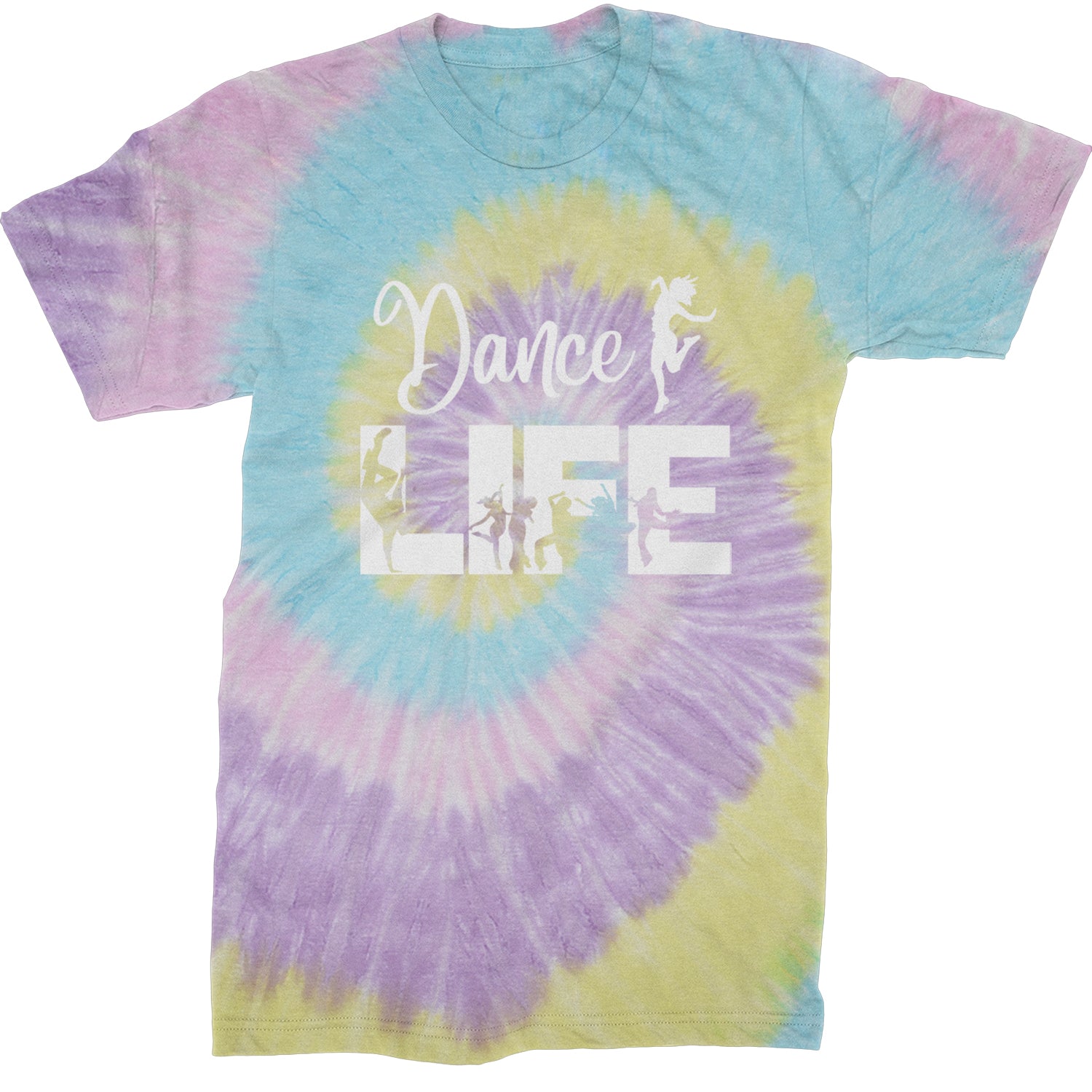 Dance Life Silhouette Dancers Mens T-shirt Tie-Dye Jellybean