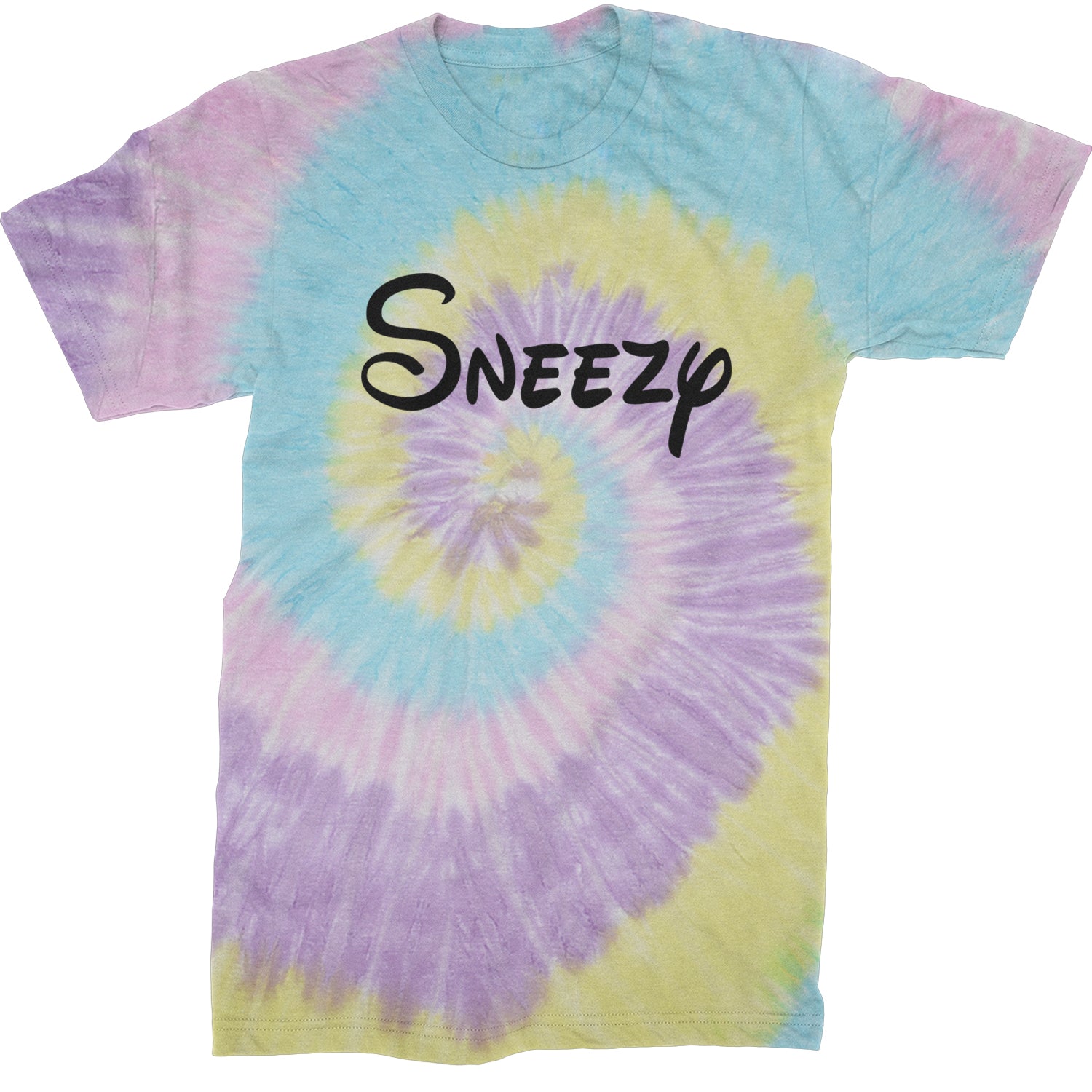 Sneezy - 7 Dwarfs Costume Mens T-shirt Tie-Dye Jellybean