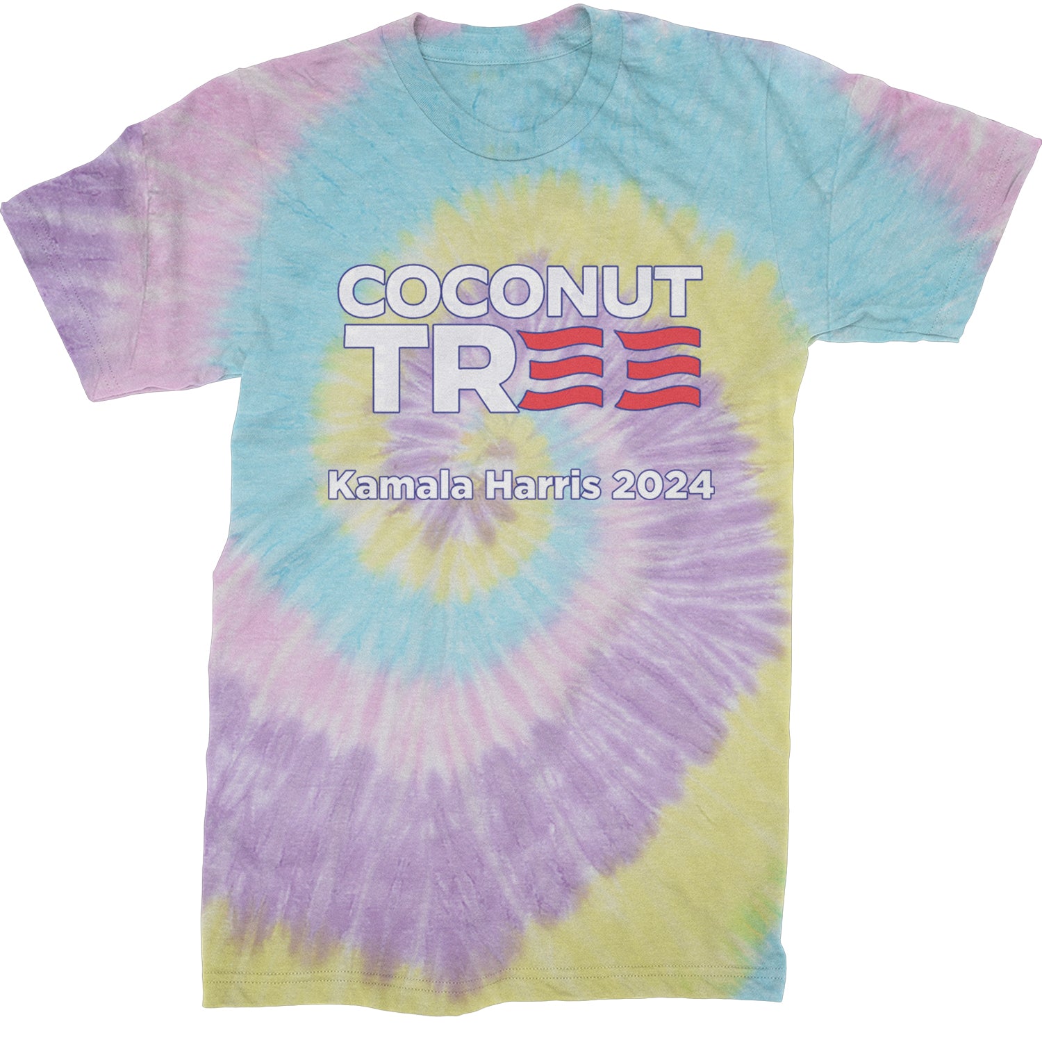 Coconut Tree - Support Kamala Harris For President 2024 Mens T-shirt Tie-Dye Jellybean