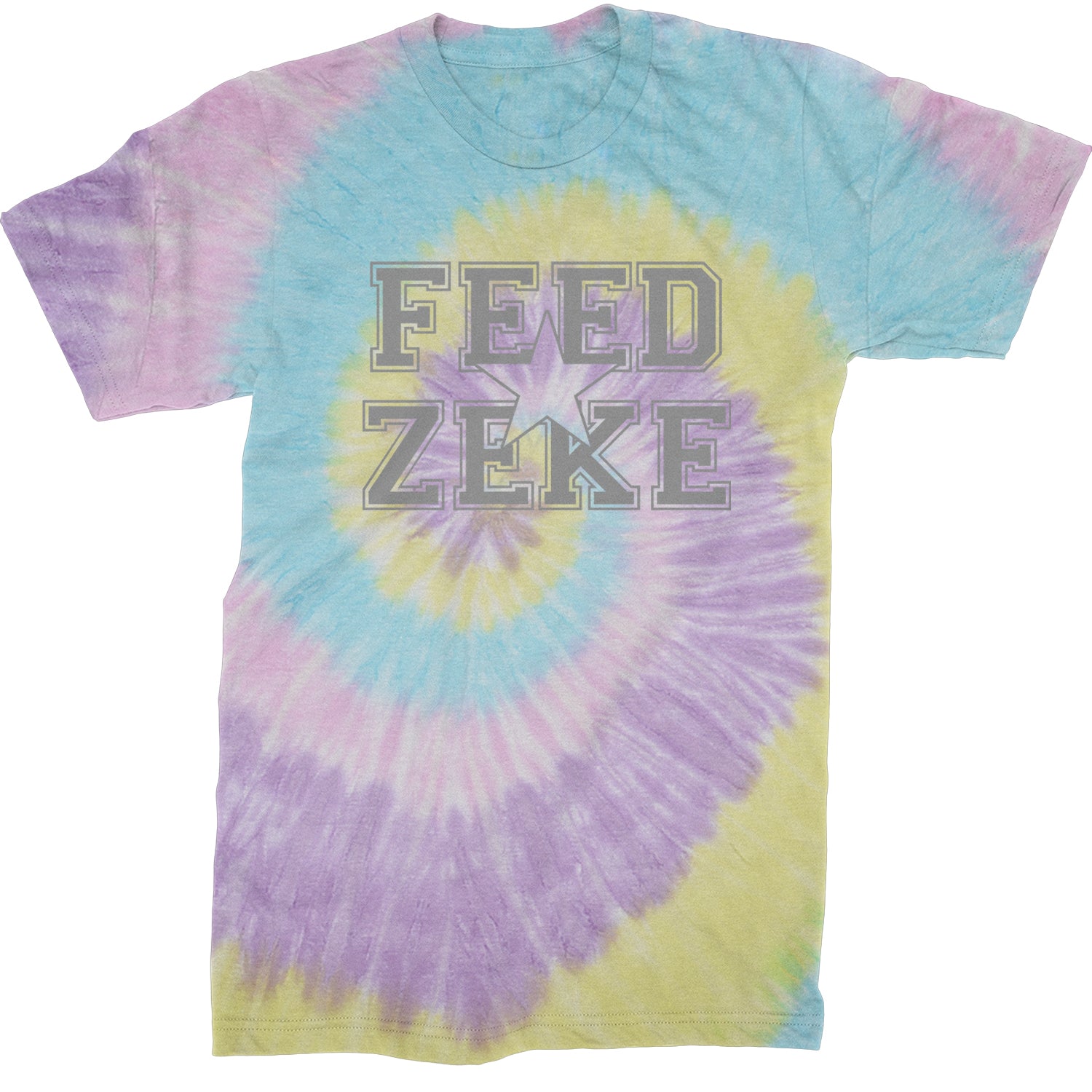 Feed Zeke Football  Mens T-shirt Tie-Dye Jellybean