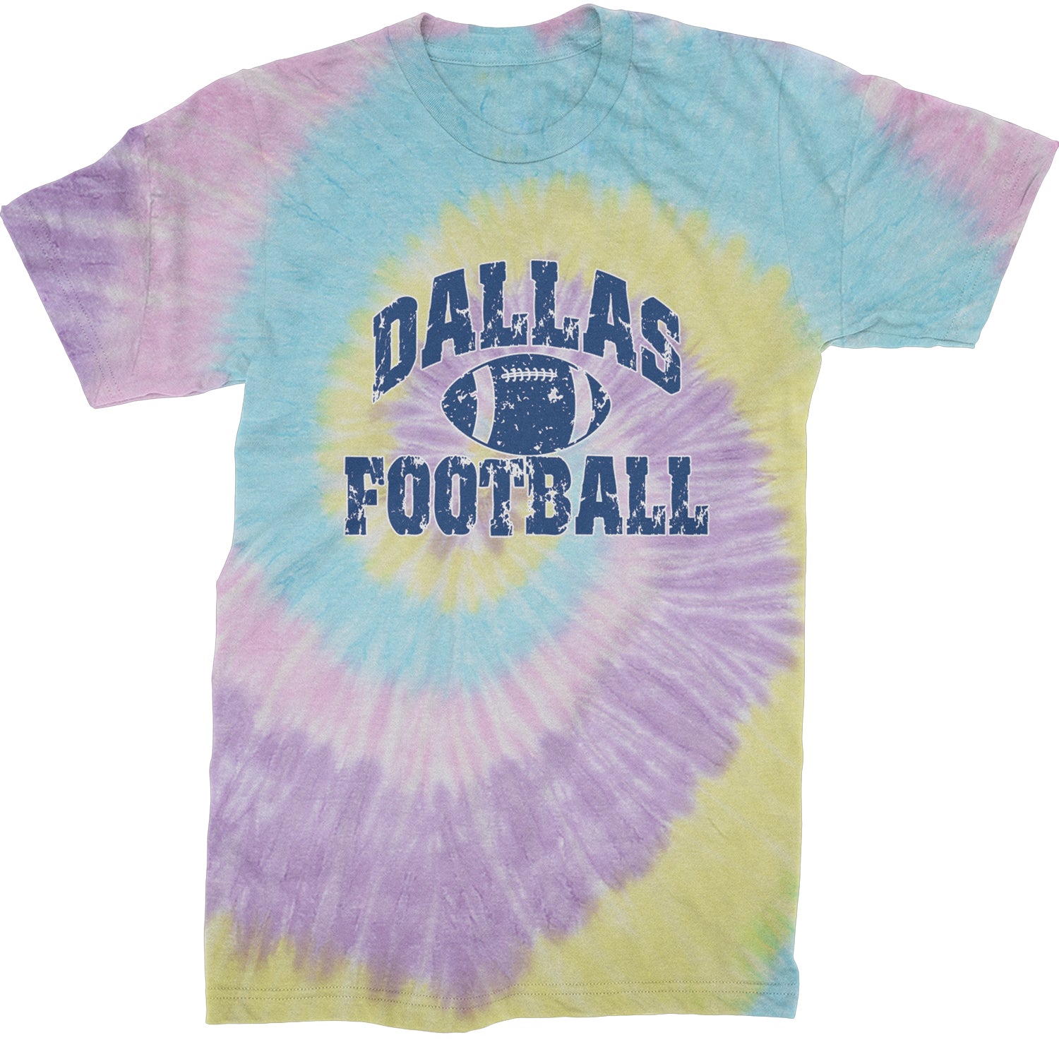 Dallas Distressed Football Mens T-shirt Tie-Dye Jellybean