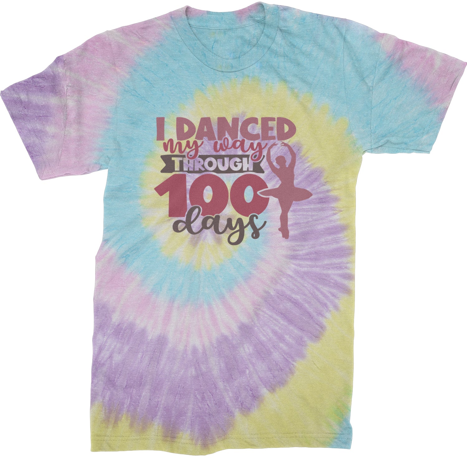 I Danced My Way Through 100 Days Of School  Mens T-shirt Tie-Dye Jellybean