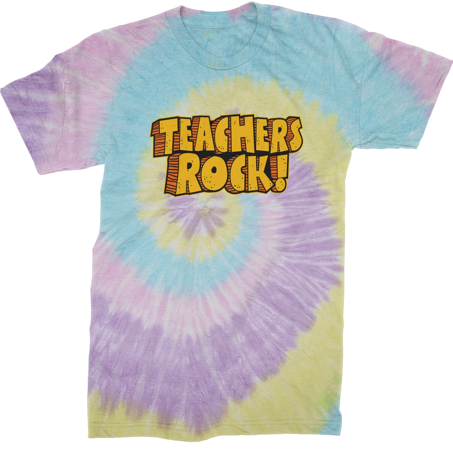 Teachers Rock Retro  Mens T-shirt Tie-Dye Jellybean