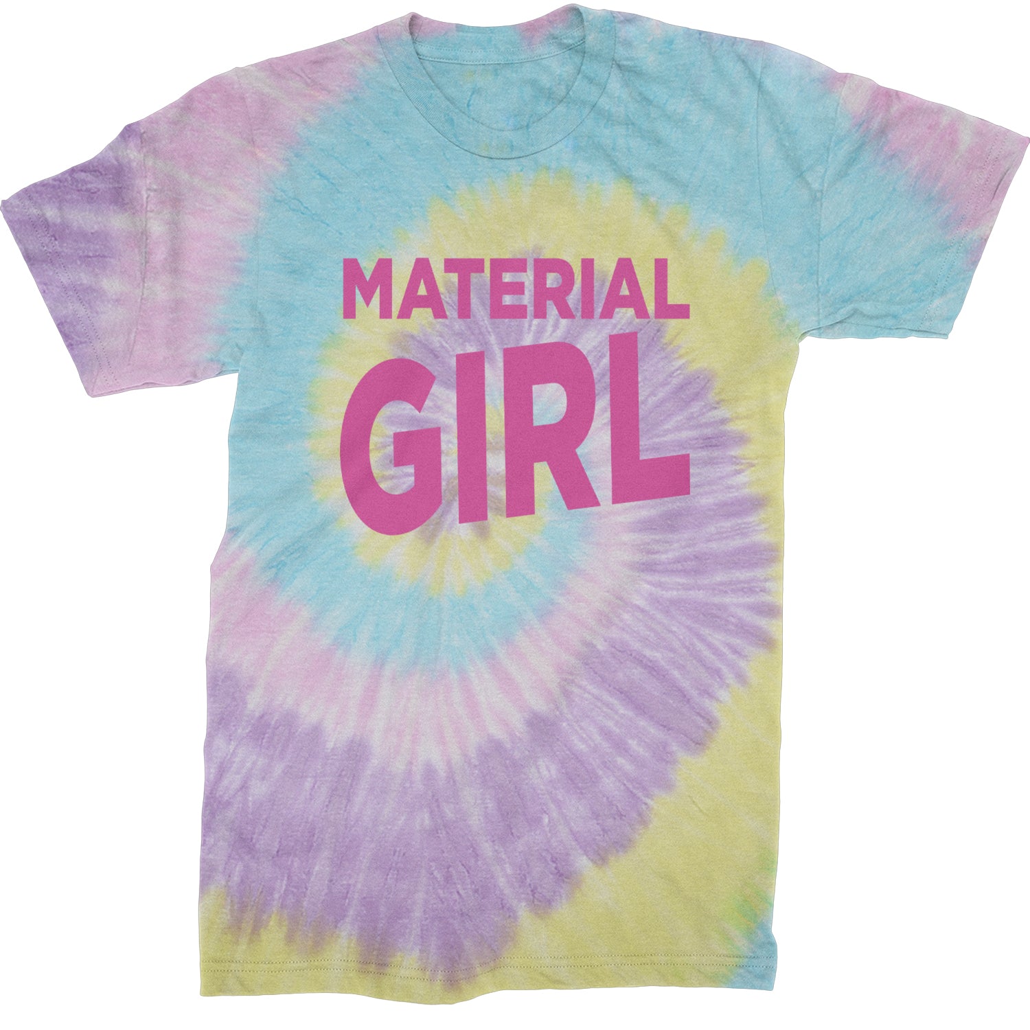 Material Girl 80's Retro Celebration Mens T-shirt Tie-Dye Jellybean