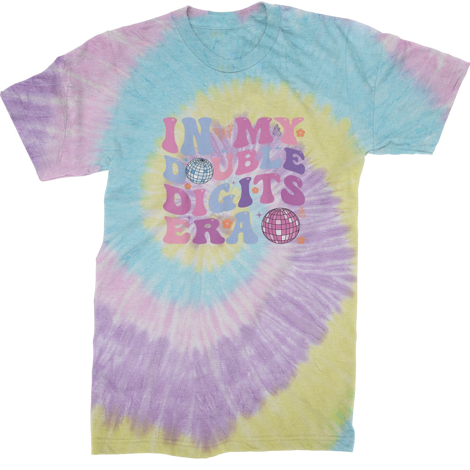 In My Double Digits Era Retro 10 Year Old 10th Birthday Mens T-shirt Tie-Dye Jellybean