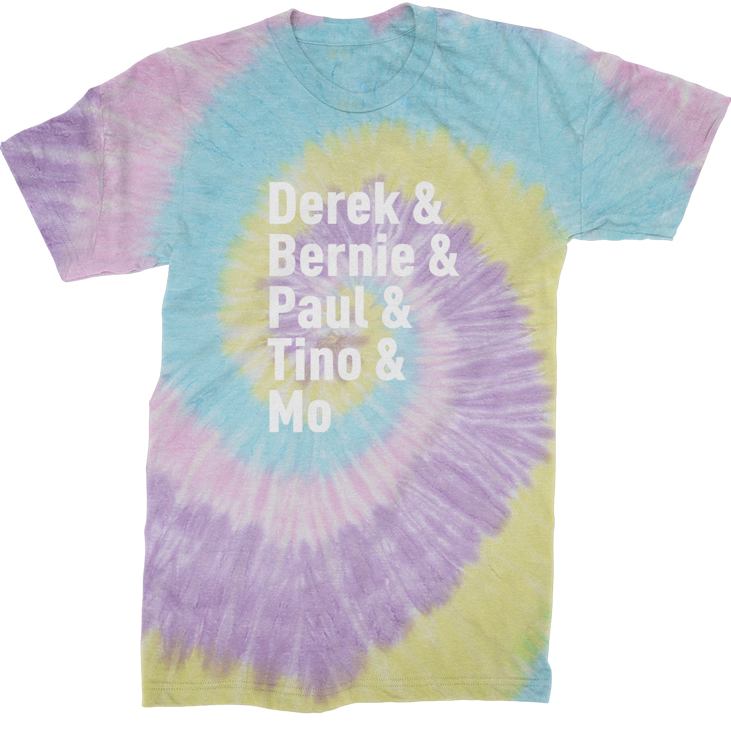 Derek & Bernie & Paul & Tino & Mo Mens T-shirt Tie-Dye Jellybean