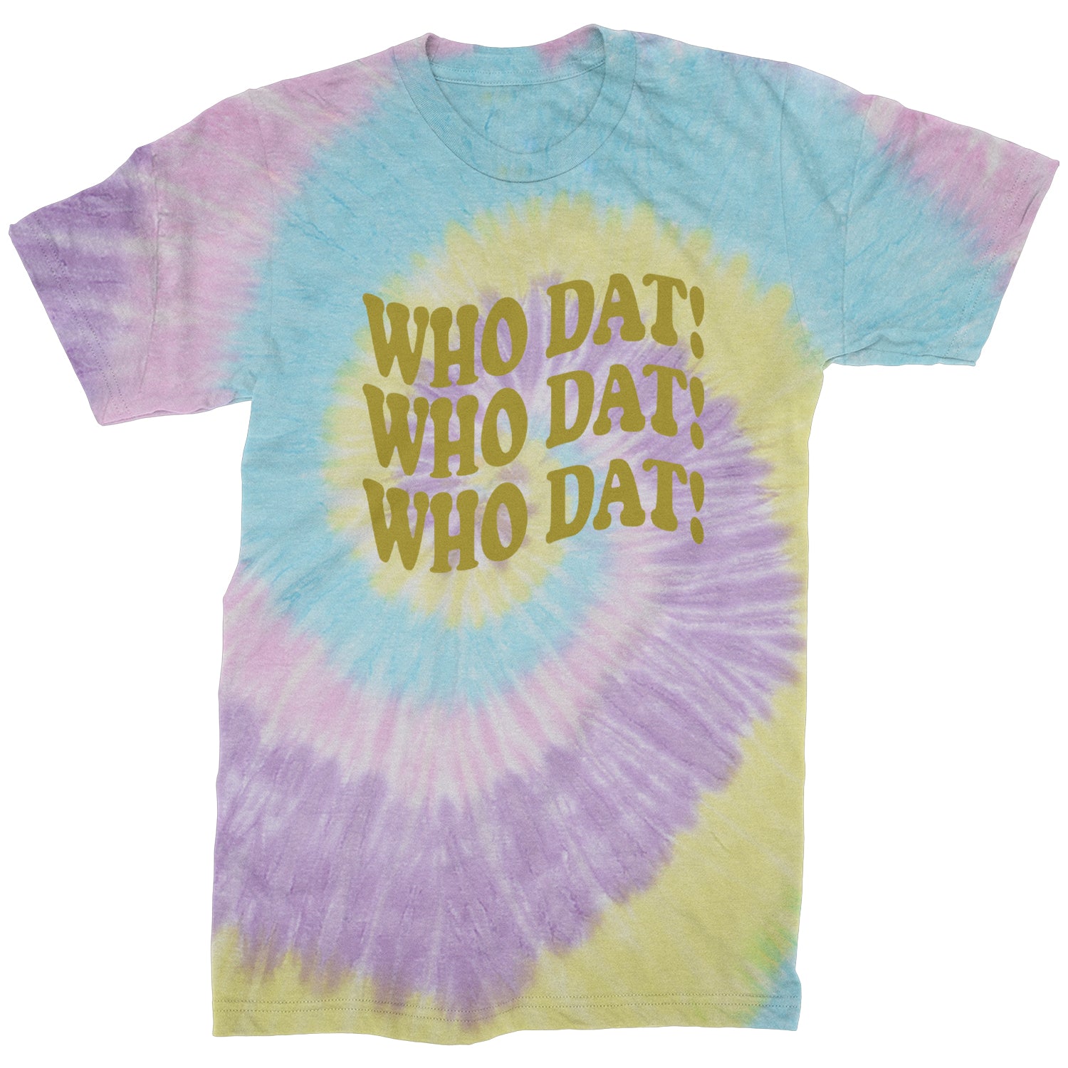 Who Dat Wavy Design Who Dat Nation Mens T-shirt Tie-Dye Jellybean