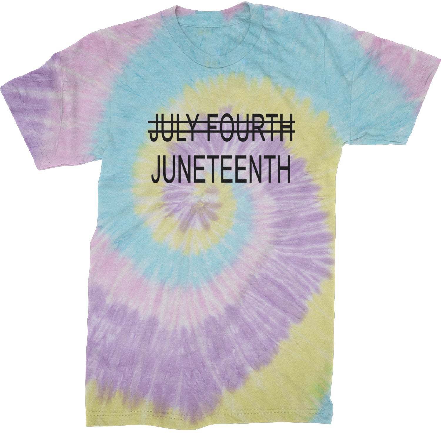 Juneteenth (July Fourth Crossed Out) Jubilee Mens T-shirt Tie-Dye Jellybean