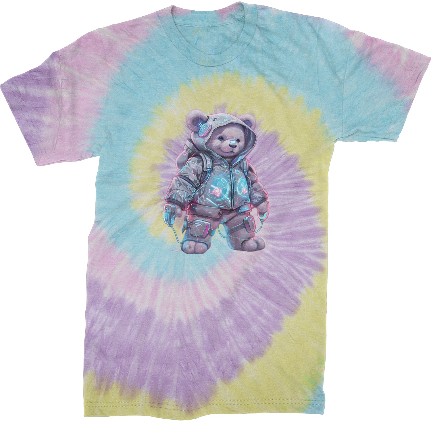 Cyberpunk Adventure Urban Graffiti Bear  Mens T-shirt Tie-Dye Jellybean