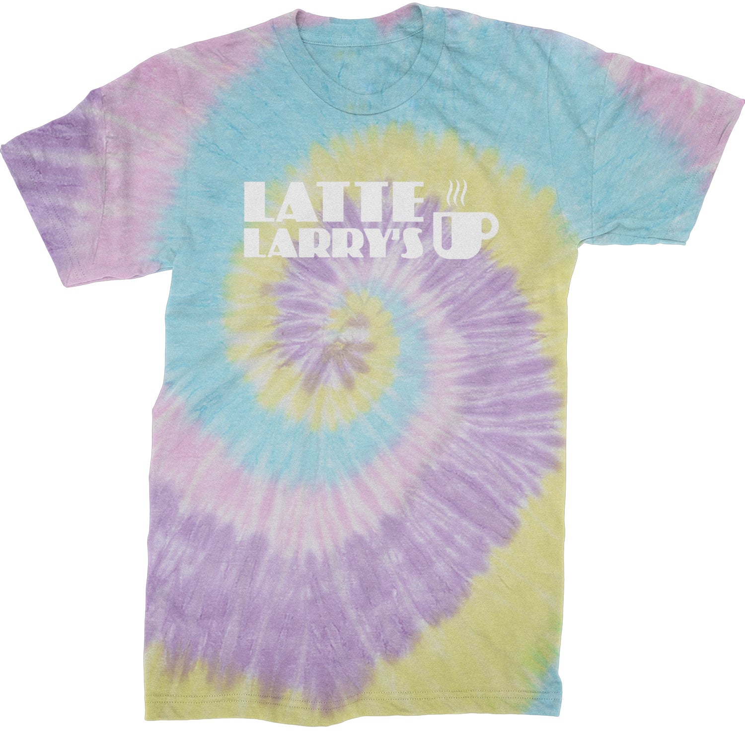 Latte Larry's Enthusiastic Coffee Mens T-shirt Tie-Dye Jellybean