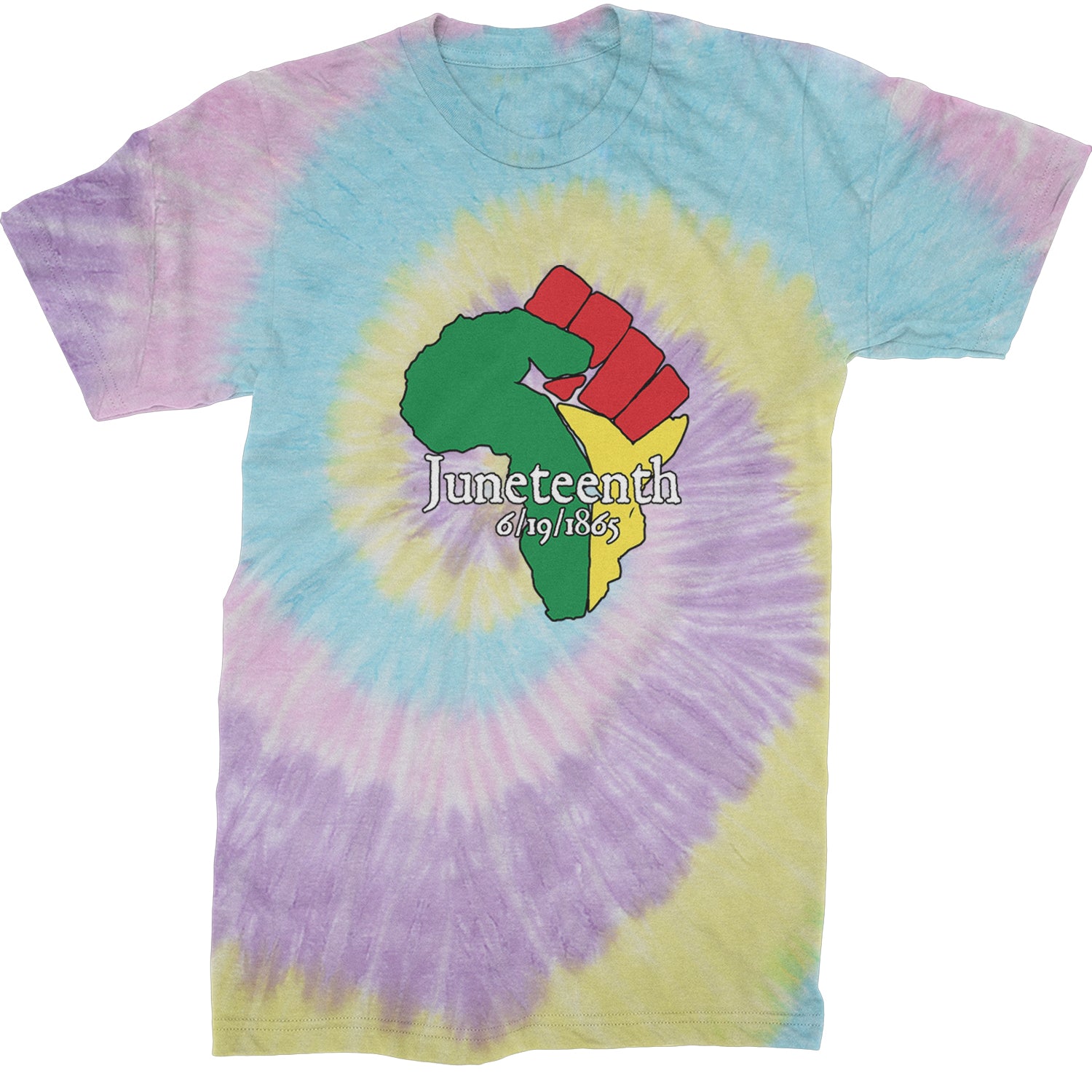 Juneteenth Raised Fist Africa Celebrate Emancipation Day  Mens T-shirt Tie-Dye Jellybean