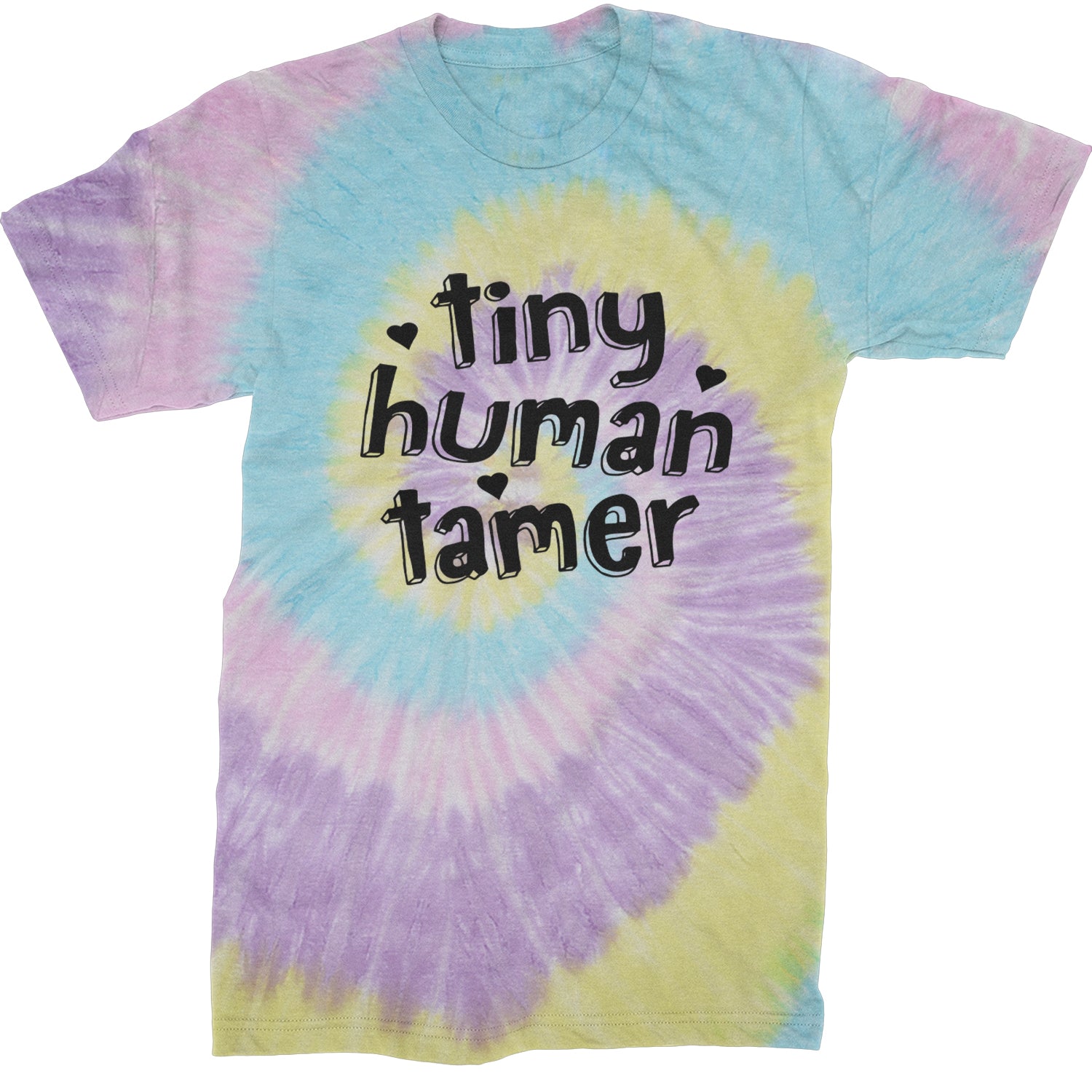 Tiny Human Tamer Teacher Mens T-shirt Tie-Dye Jellybean