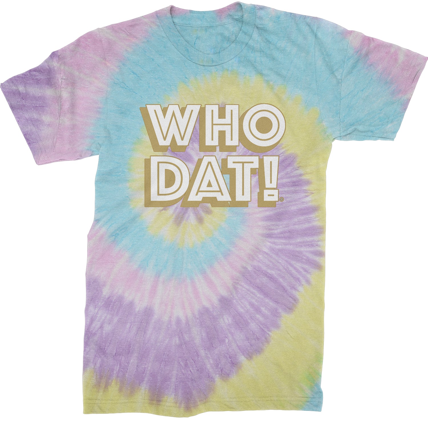 Who Dat Nation Big Bold New Orleans Mens T-shirt Tie-Dye Jellybean