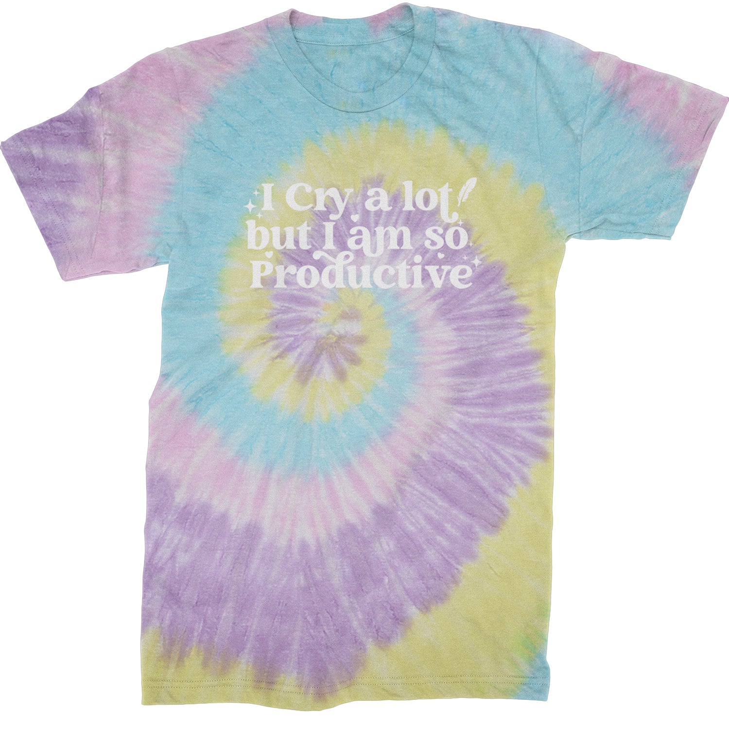 I Cry A Lot But I am So Productive TTPD Mens T-shirt Tie-Dye Jellybean