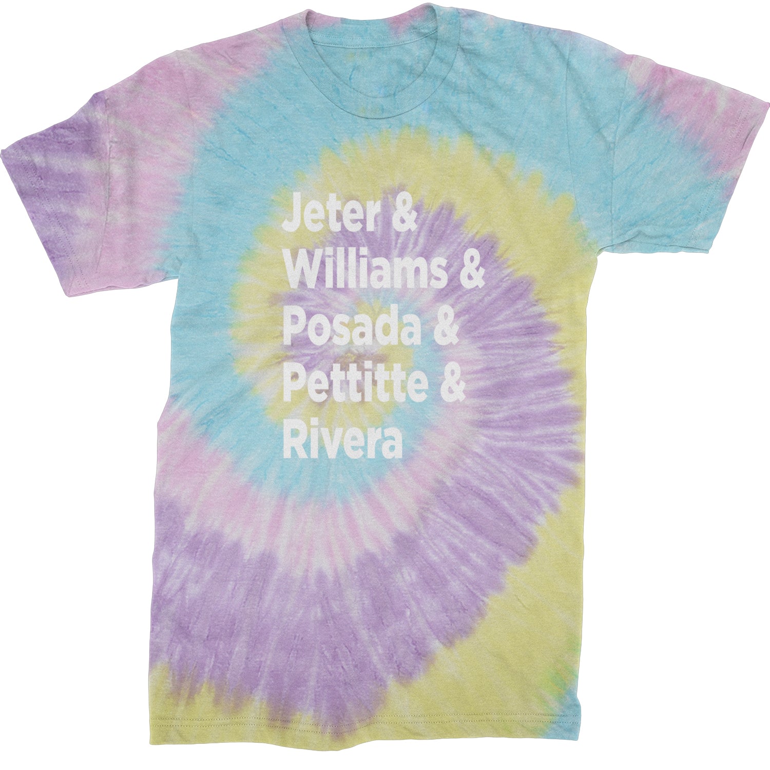 Jeter & Williams & Posada & Pettitte & Rivera Mens T-shirt Tie-Dye Jellybean