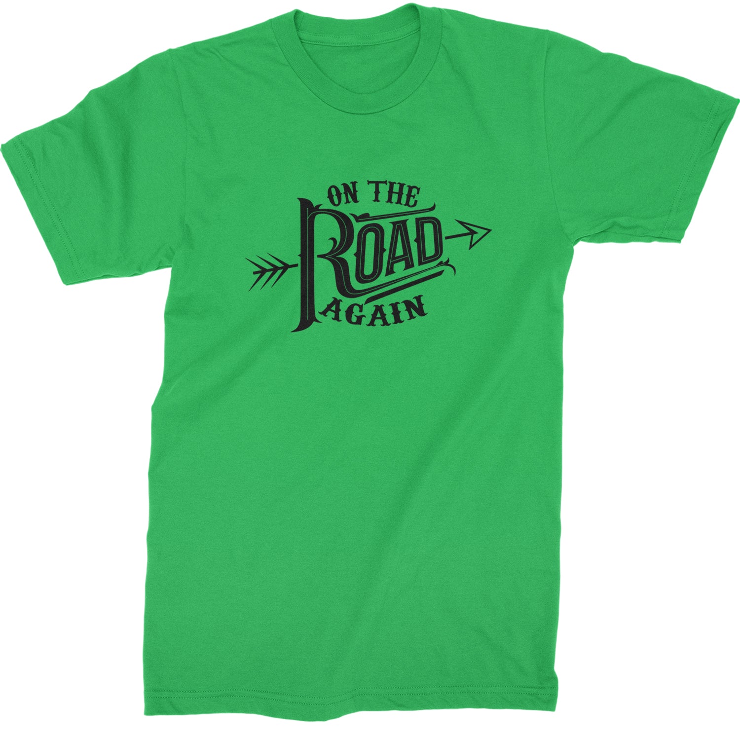 On The Road Again Hippy Country Music Mens T-shirt Kelly Green