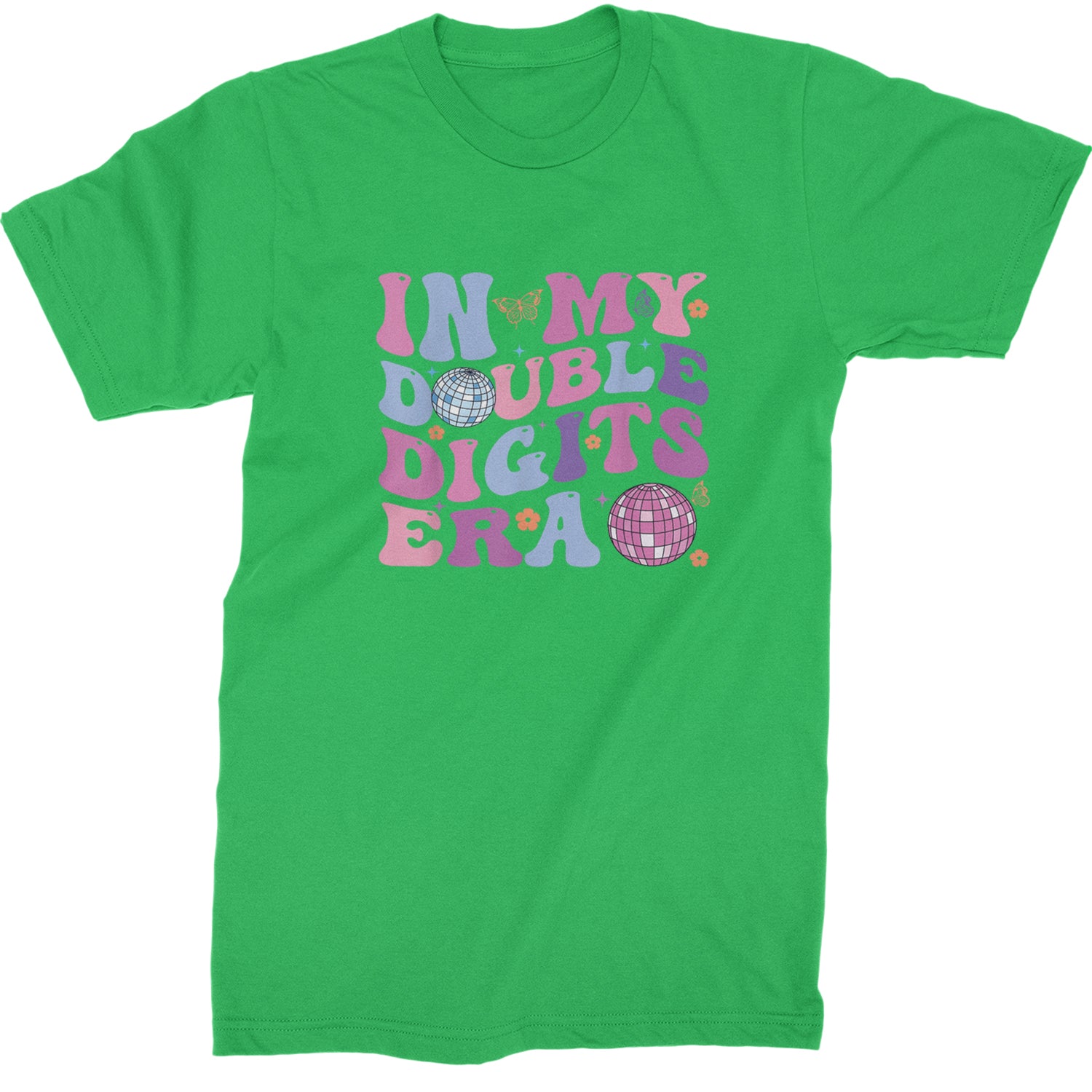 In My Double Digits Era Retro 10 Year Old 10th Birthday Mens T-shirt Kelly Green