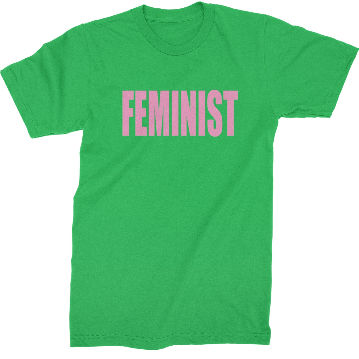 Feminist (Pink Print) Mens T-shirt Kelly Green