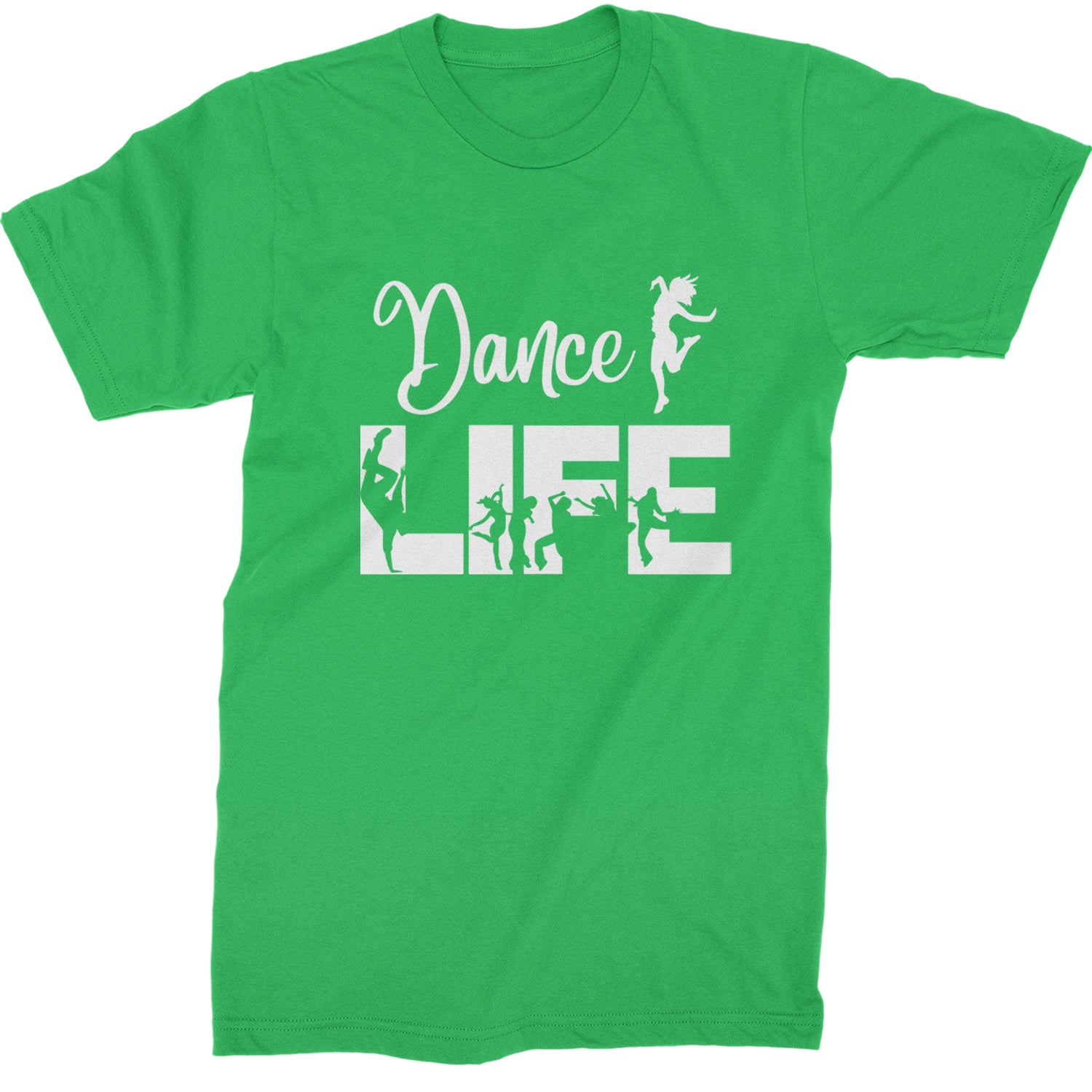 Dance Life Silhouette Dancers Mens T-shirt Kelly Green