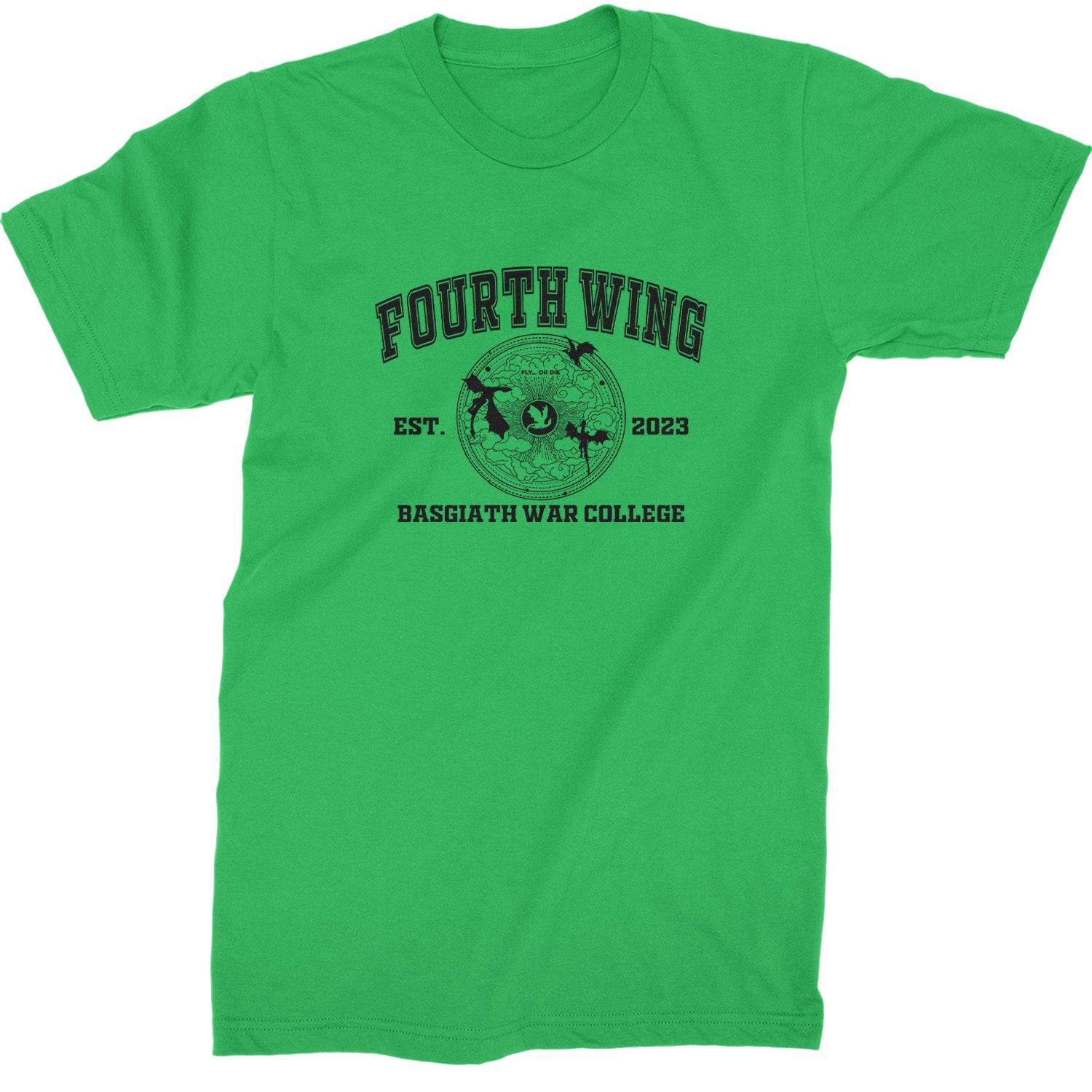 Fourth Wing Basgiath War College Mens T-shirt Kelly Green