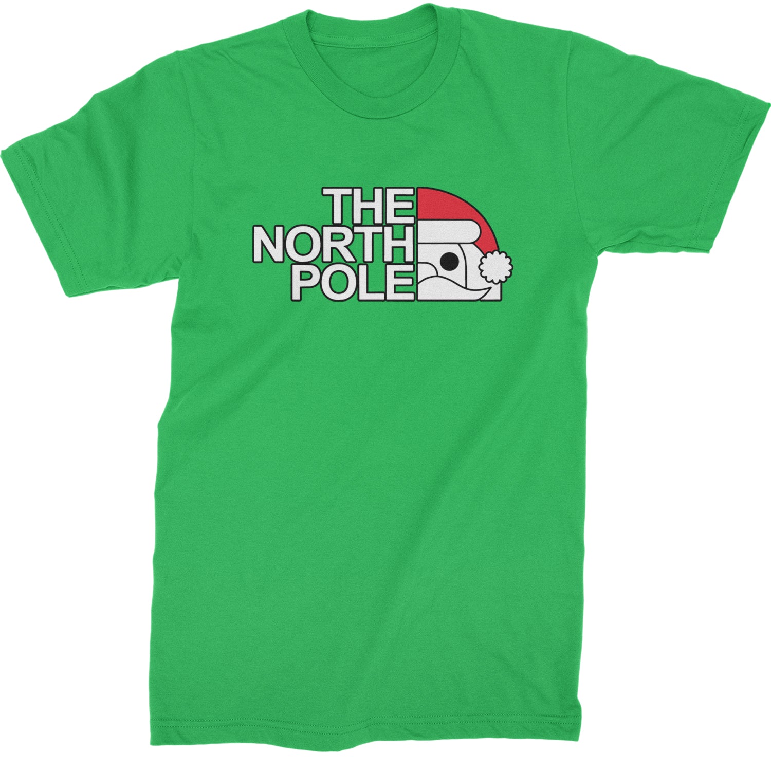 The North Pole Santa Face  Mens T-shirt Kelly Green