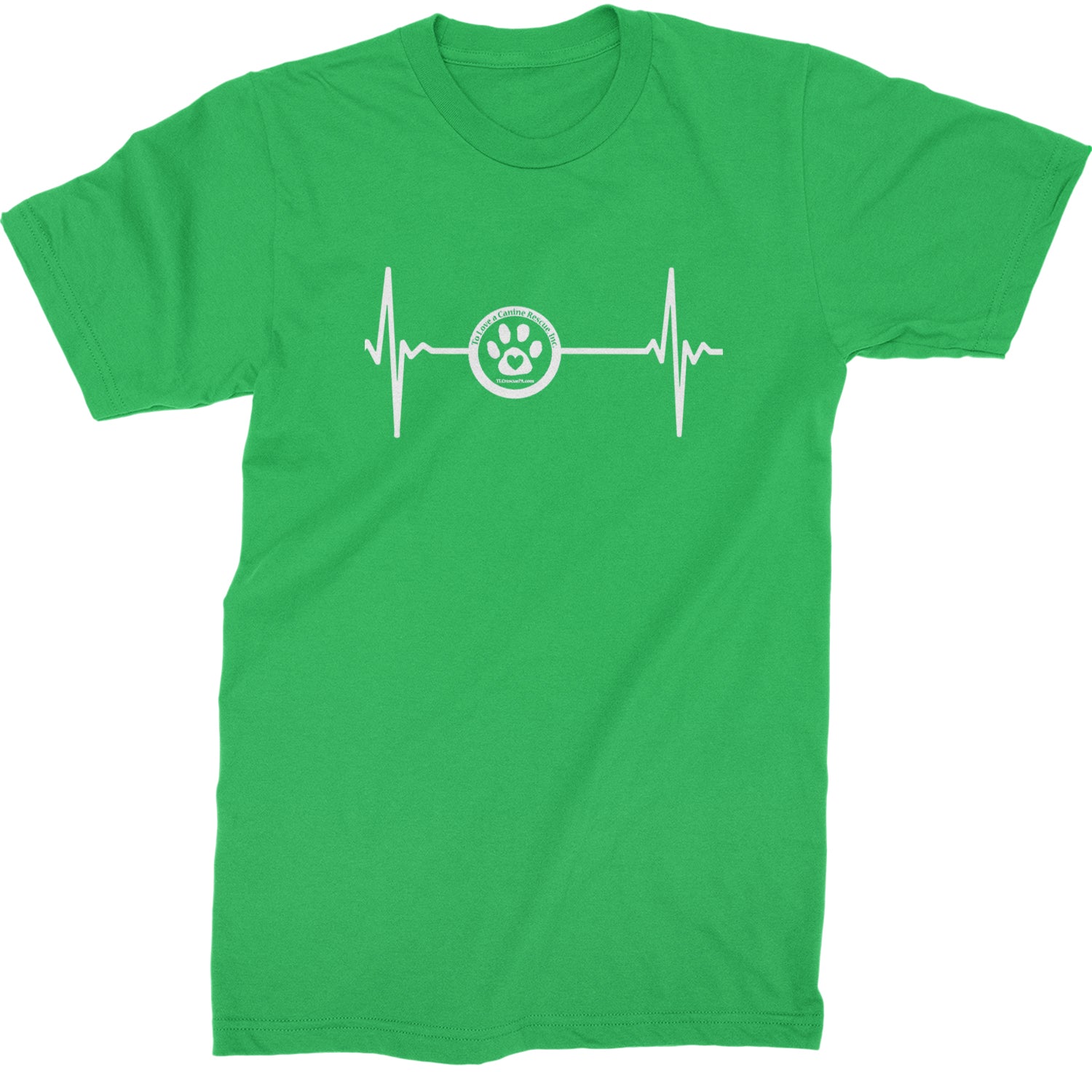 TLC Rescue Heartbeat Mens T-shirt Kelly Green