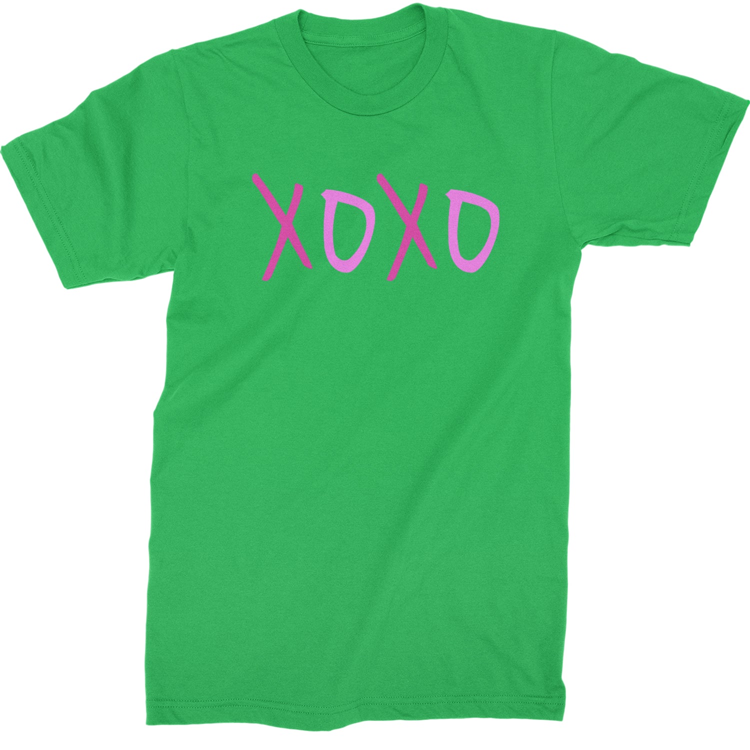 XOXO Pink Print  Mens T-shirt Kelly Green