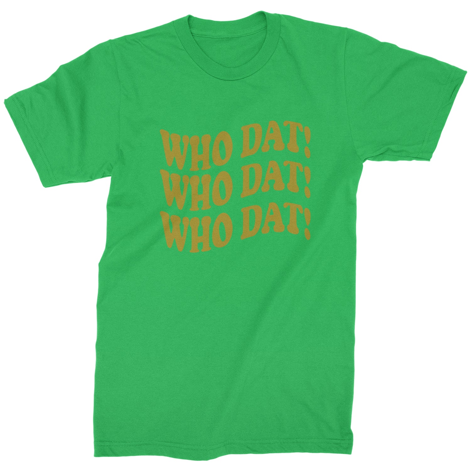 Who Dat Wavy Design Who Dat Nation Mens T-shirt Kelly Green