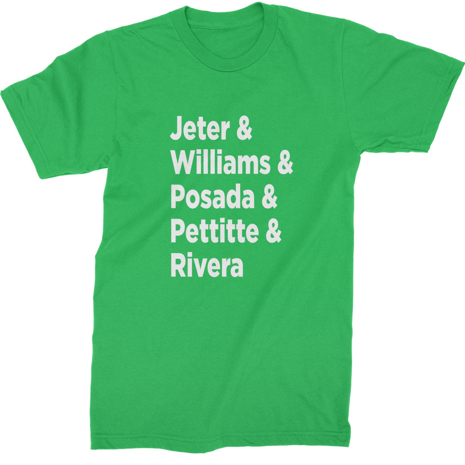 Jeter & Williams & Posada & Pettitte & Rivera Mens T-shirt Kelly Green