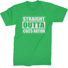 Straight Outta Colts Nation Football  Mens T-shirt Kelly Green