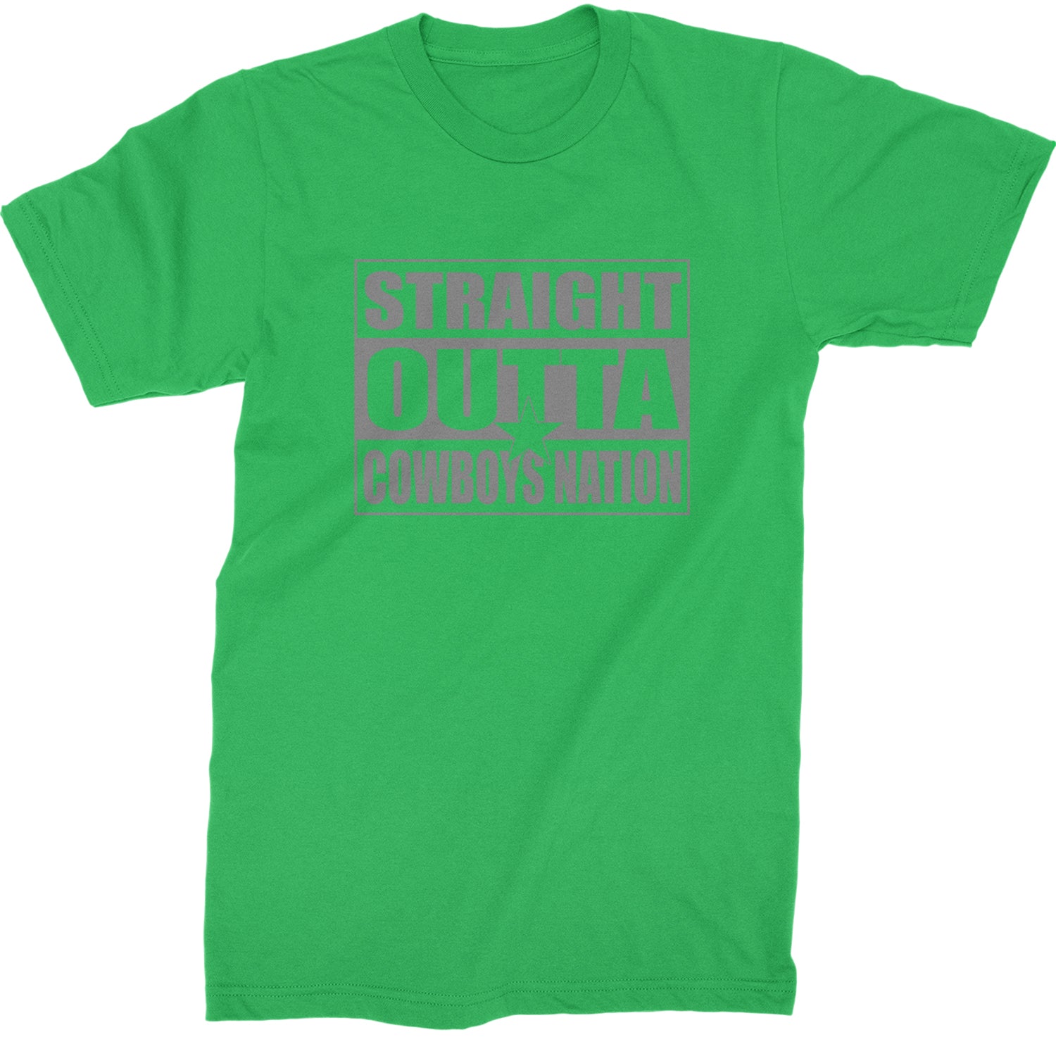 Straight Outta Cowboys Nation   Mens T-shirt Kelly Green