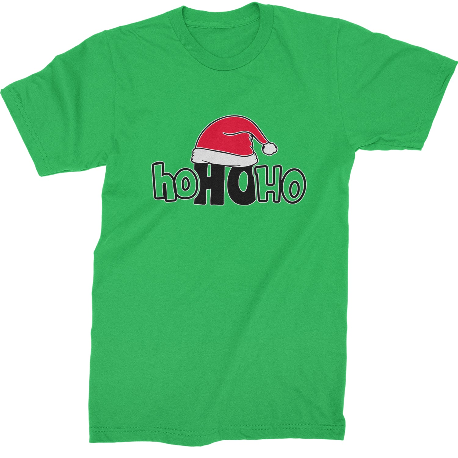 Ho Ho Ho Santa Christmas Hat  Mens T-shirt Kelly Green