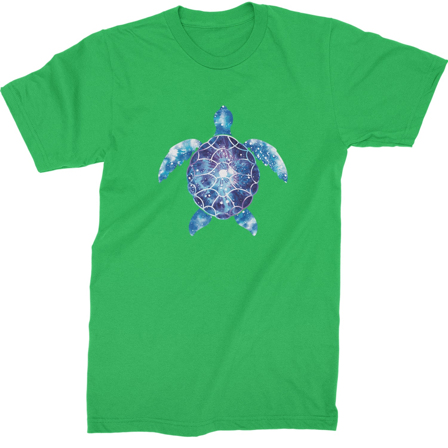 Ocean Aura Tie-Dye Sea Turtle Mens T-shirt Kelly Green