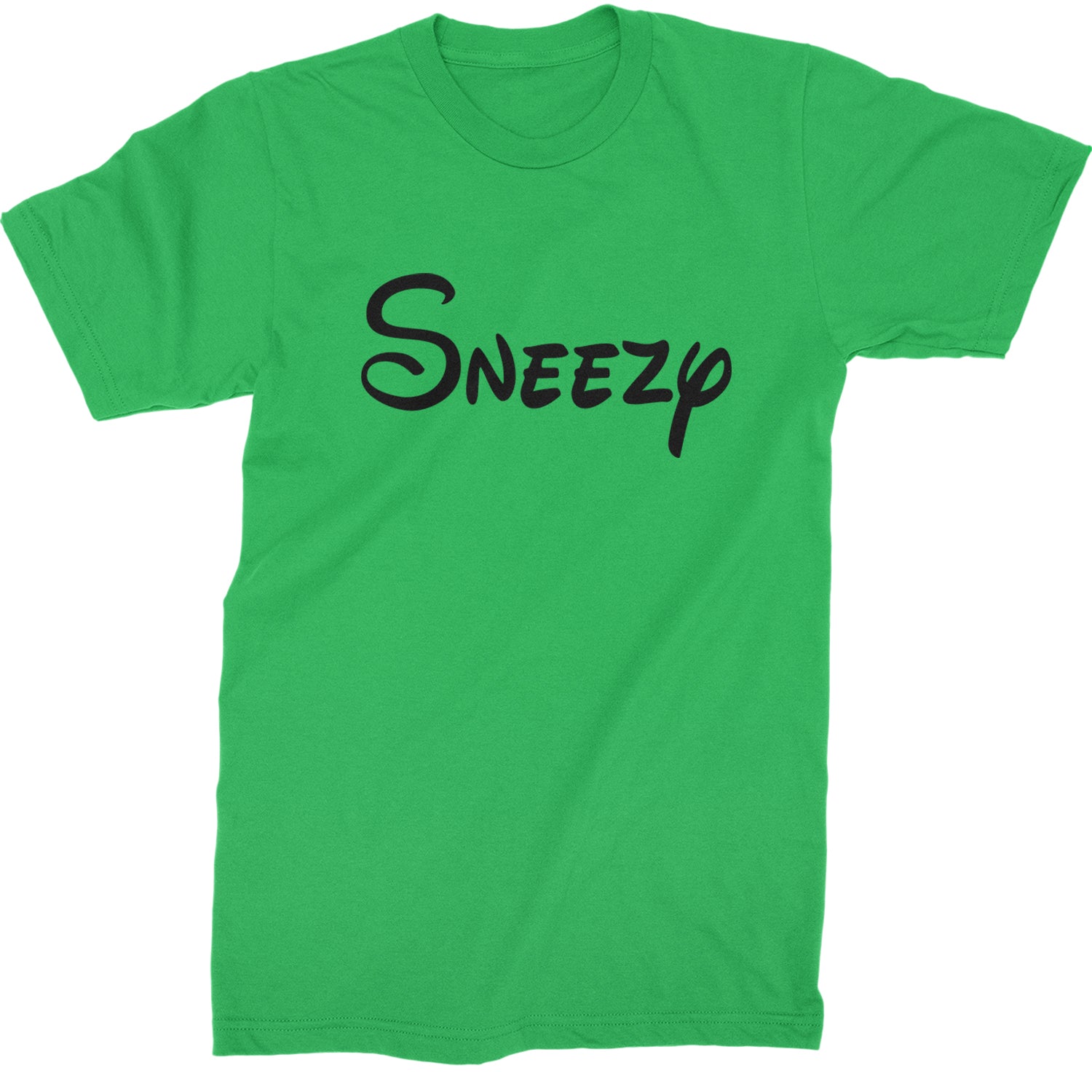 Sneezy - 7 Dwarfs Costume Mens T-shirt Kelly Green