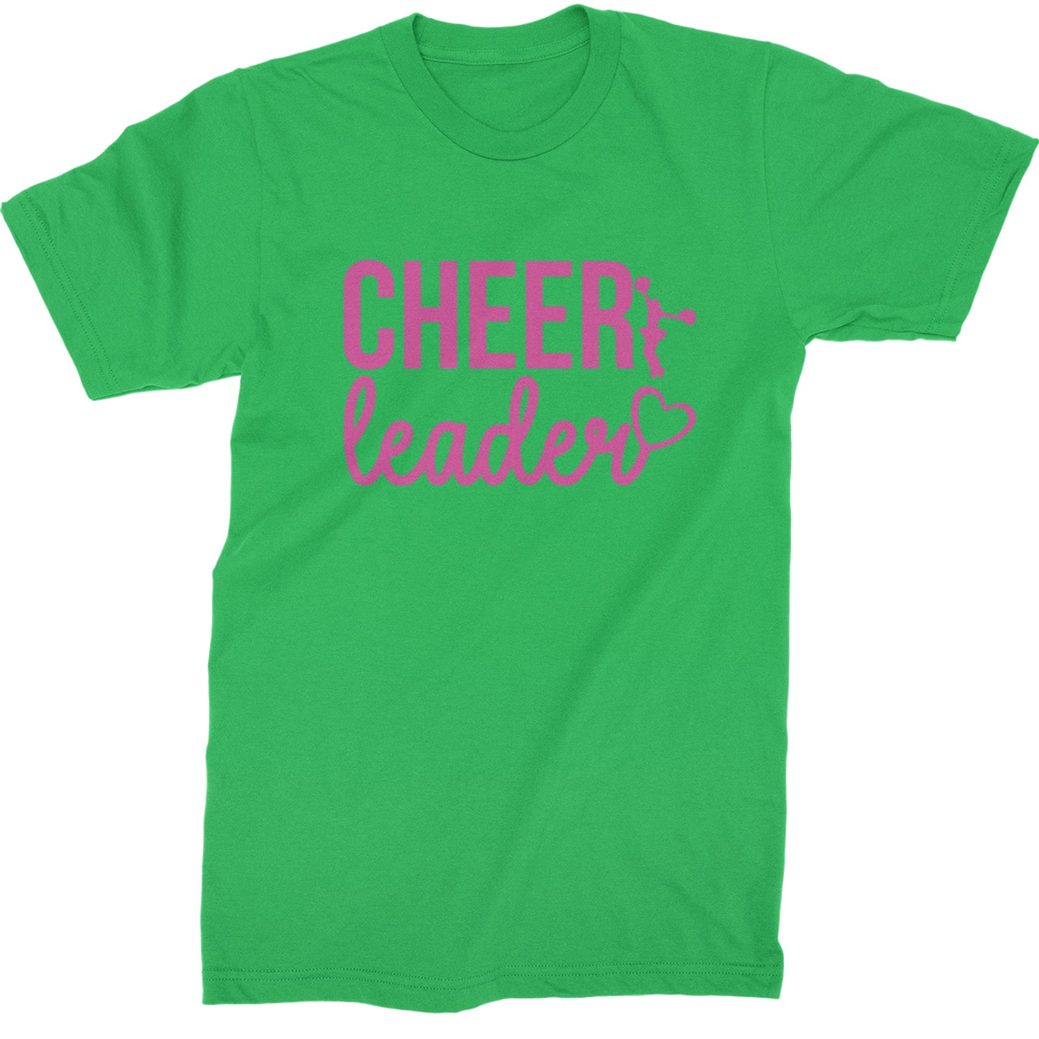 Cheerleader Heart Love Mens T-shirt Kelly Green