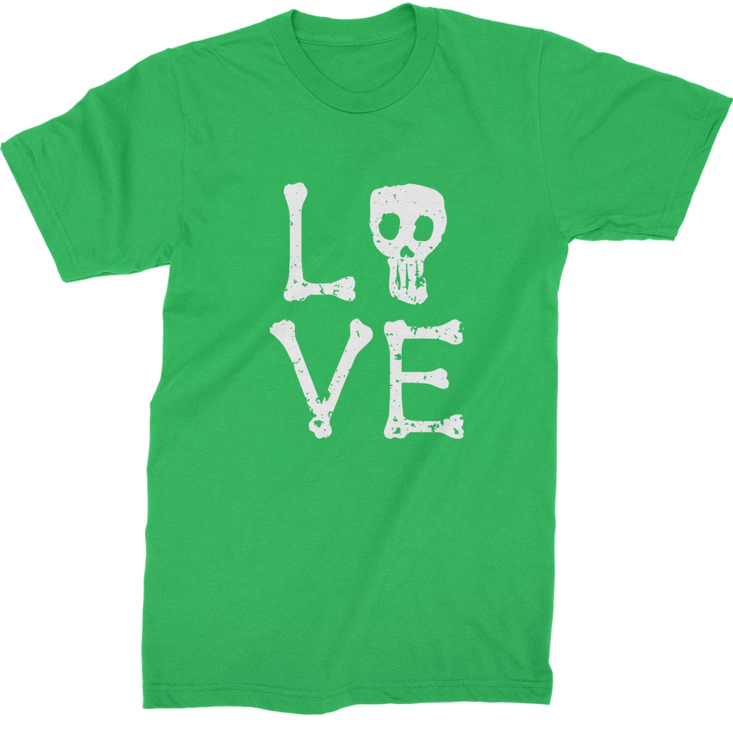 Love Skeleton Bones Mens T-shirt Kelly Green