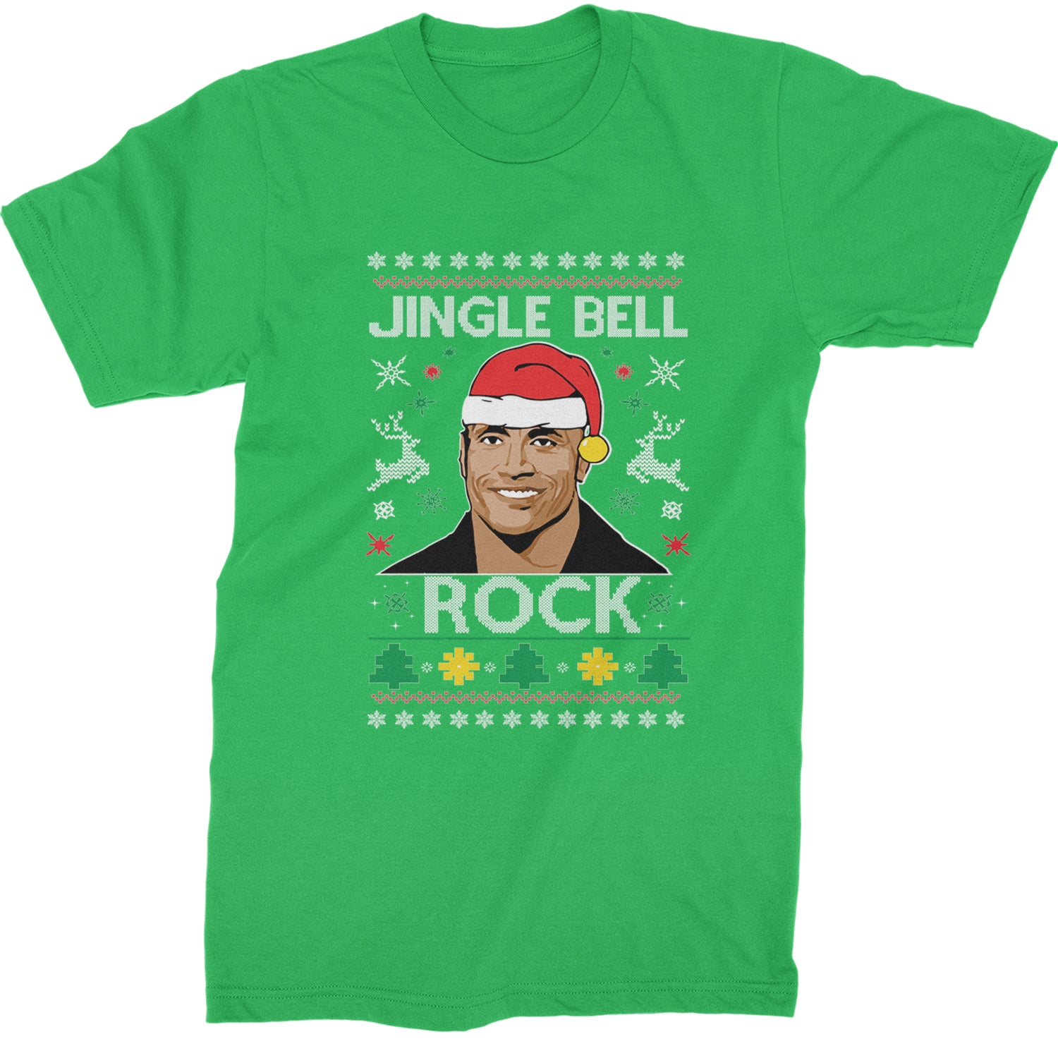 Jingle Bell Rock Ugly Christmas Mens T-shirt Kelly Green