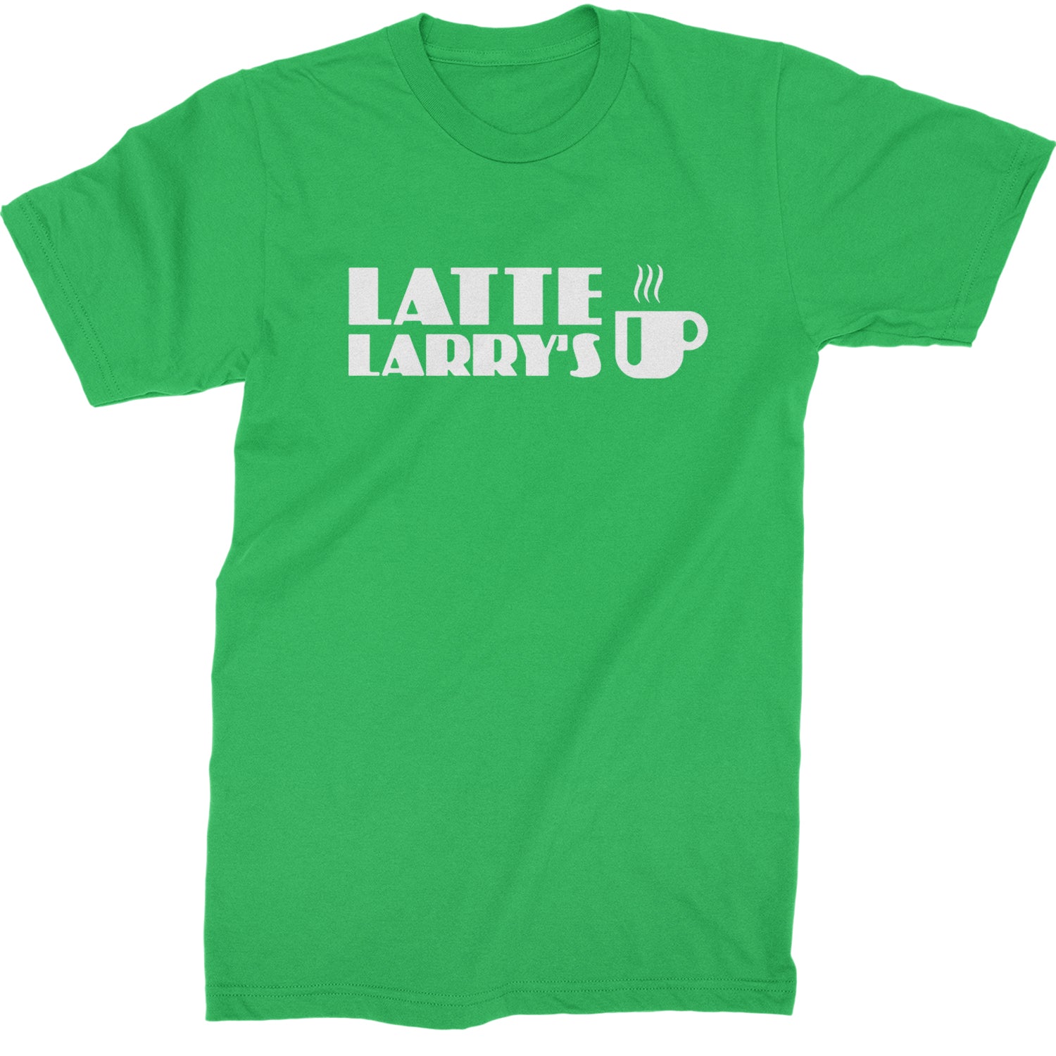 Latte Larry's Enthusiastic Coffee Mens T-shirt Kelly Green
