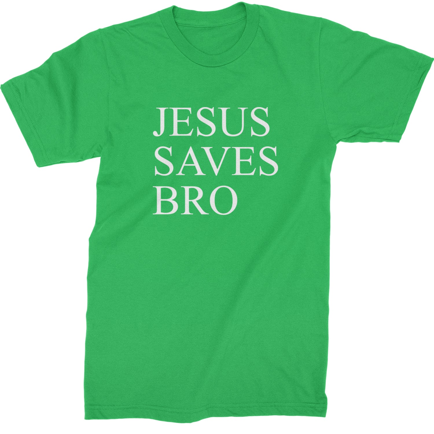 Jesus Saves Bro  Mens T-shirt Kelly Green