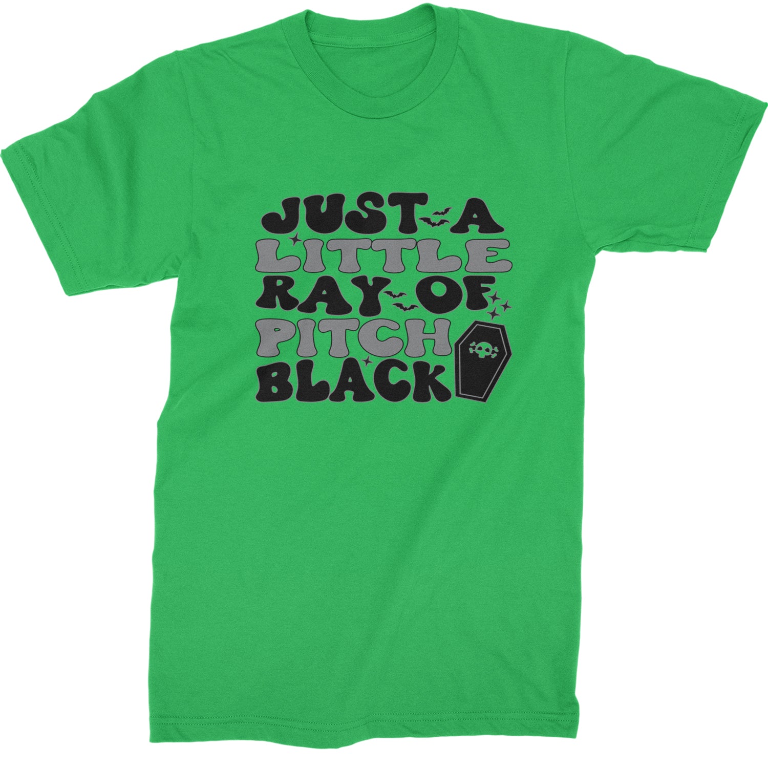 Just A Little Ray of Pitch Black Mens T-shirt Kelly Green