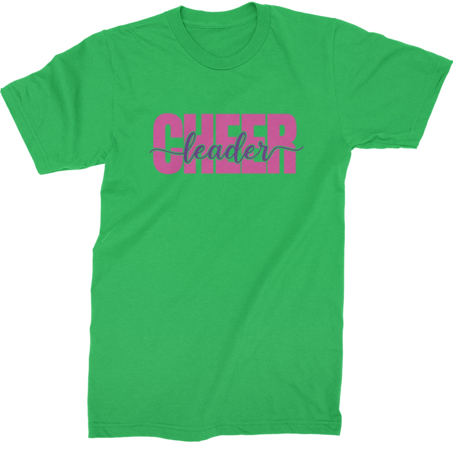 Cheerleader with Scripted Flair Mens T-shirt Kelly Green