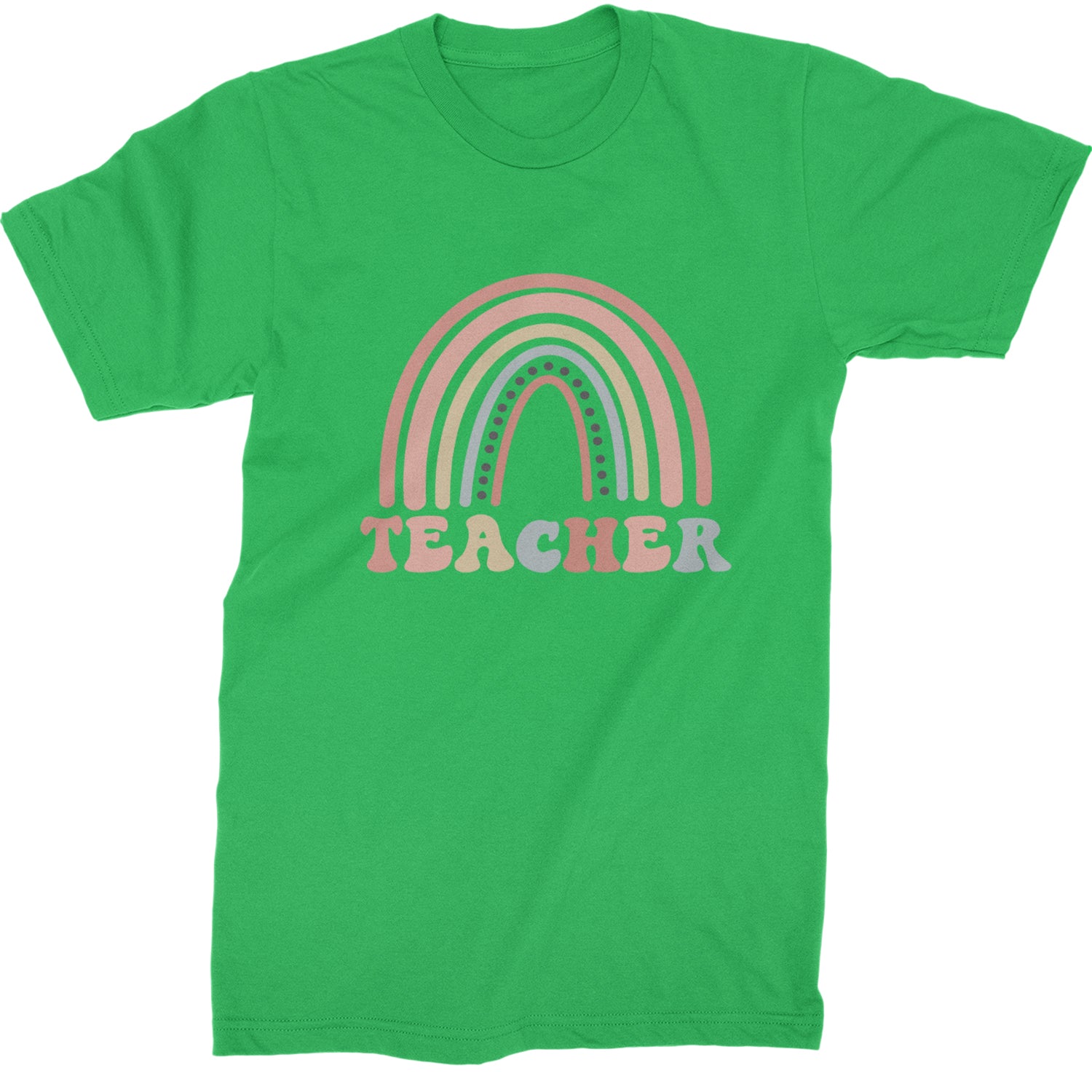 Teacher Pastel Rainbow  Mens T-shirt Kelly Green