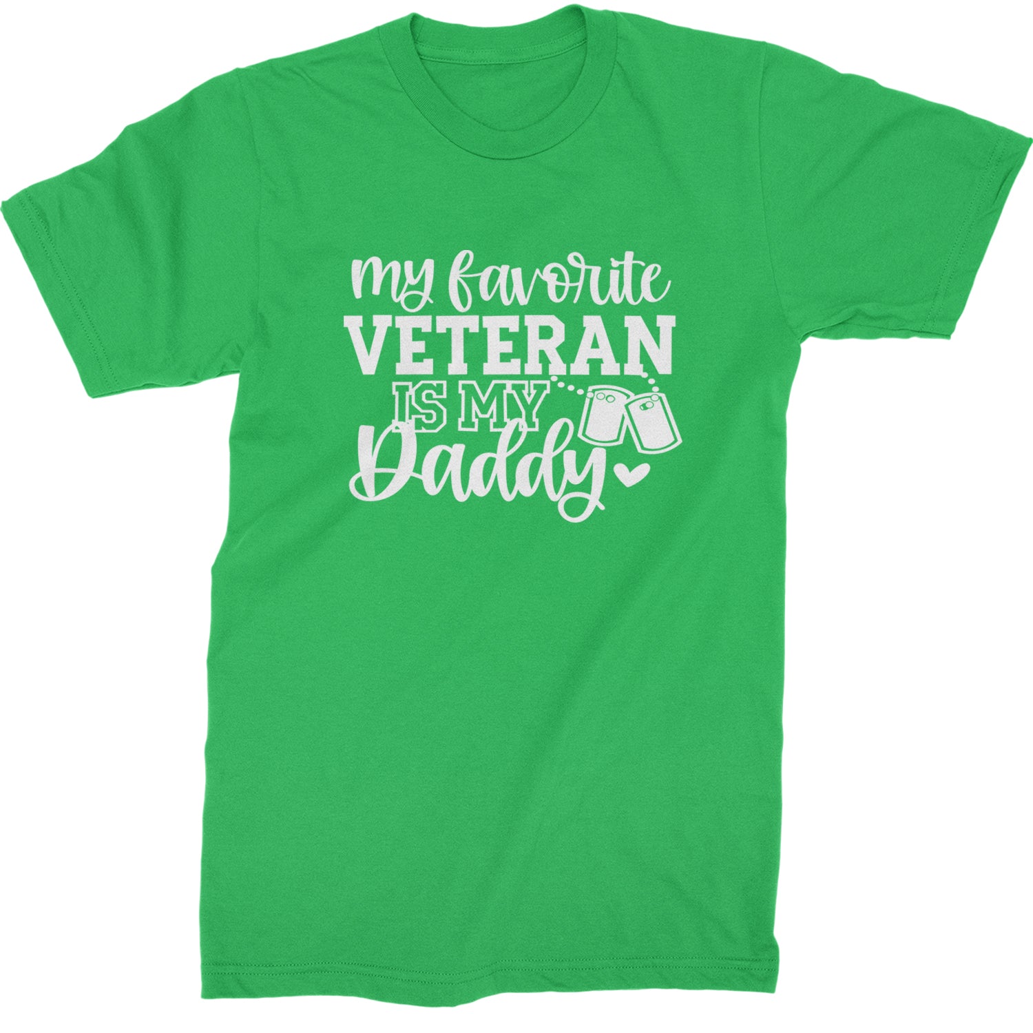 My Favorite Veteran Is My Daddy Mens T-shirt Kelly Green