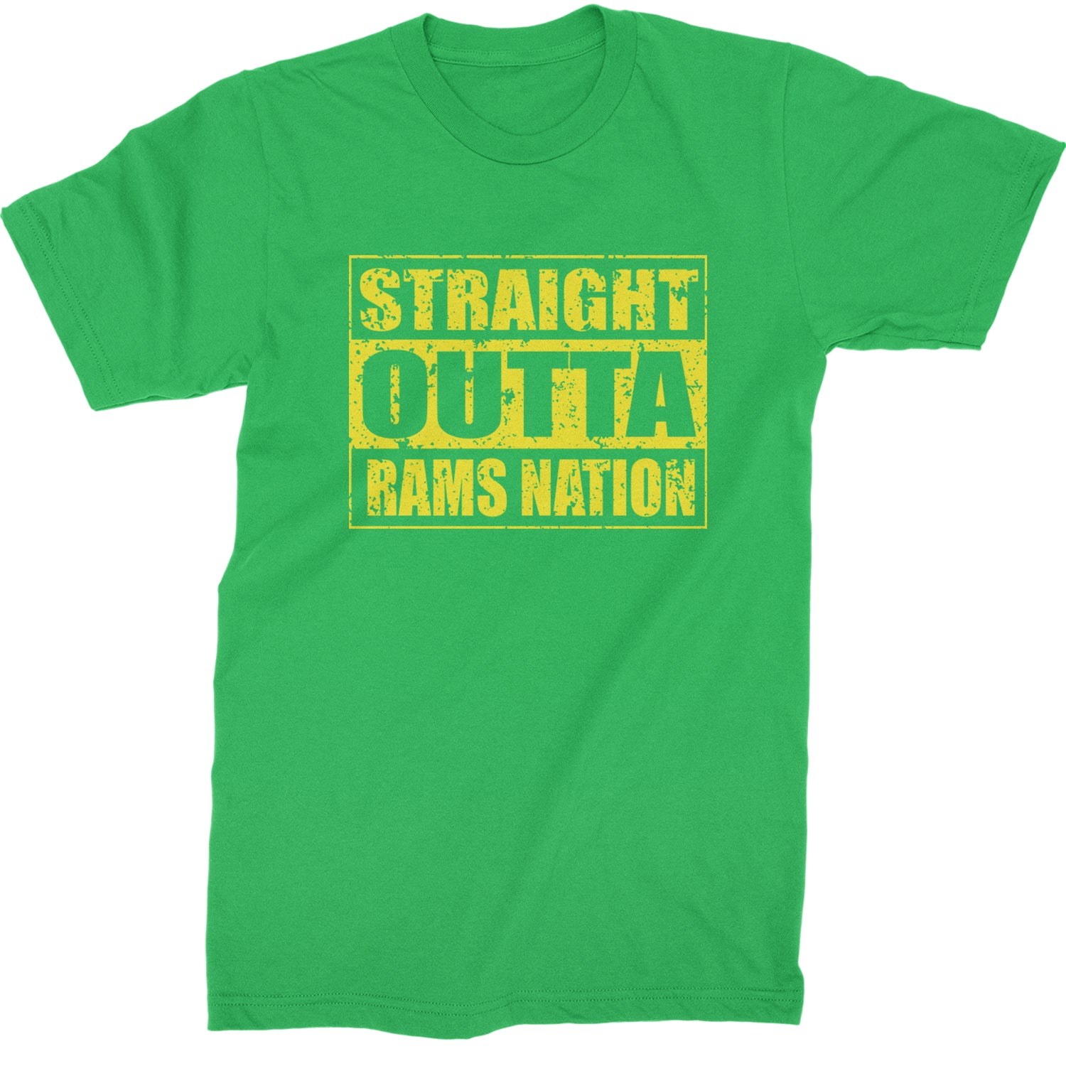 Straight Outta Rams Nation   Mens T-shirt Kelly Green